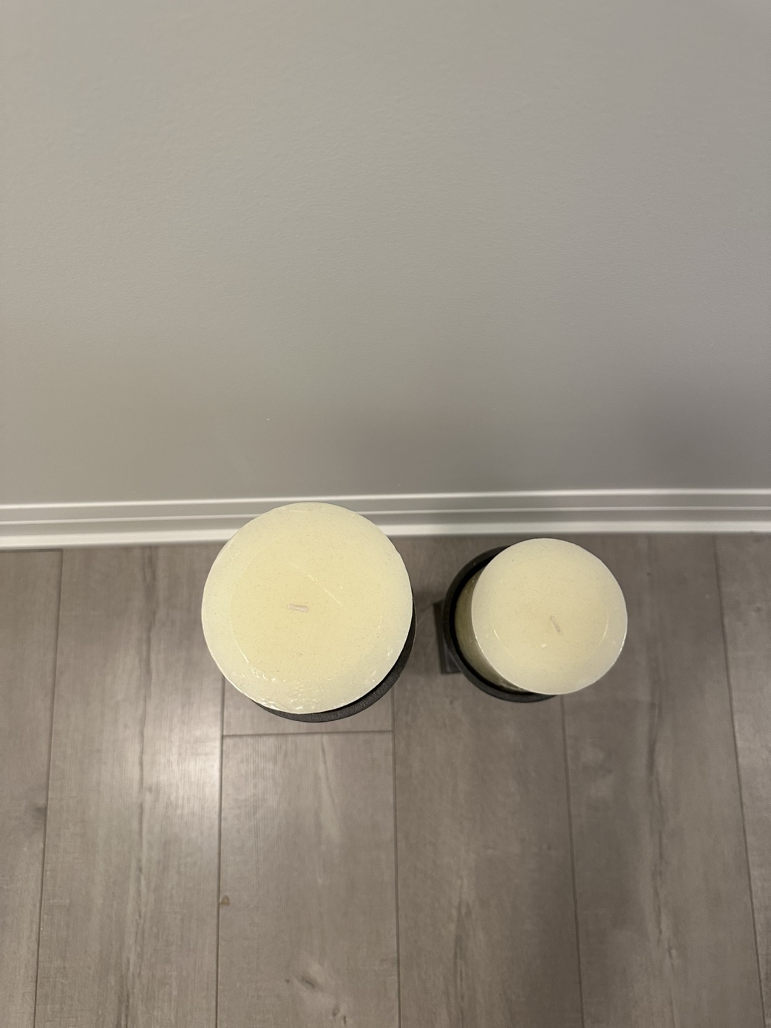 Pair of Black Metal Candle Holders - photo 2