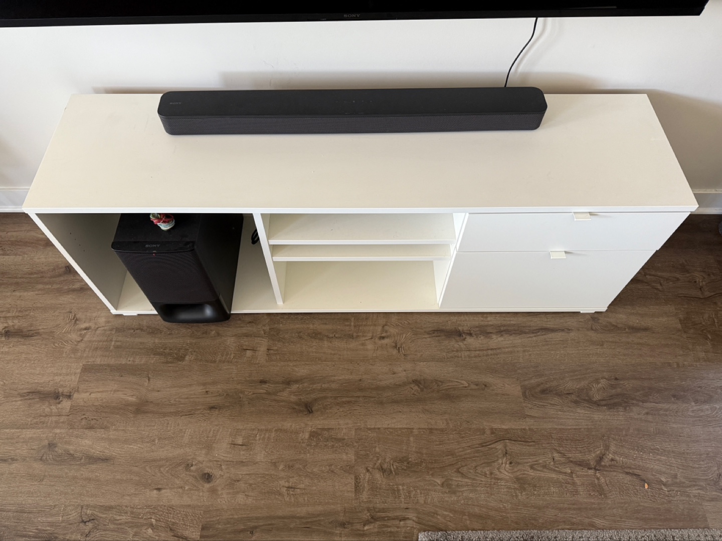 White TV Stand with Storage - photo 4