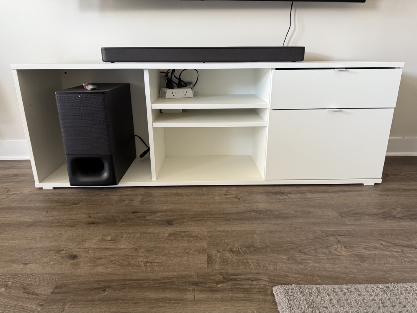 White TV Stand with Storage - photo 3