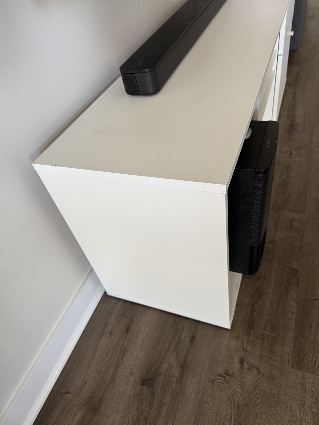 White TV Stand with Storage - photo 5