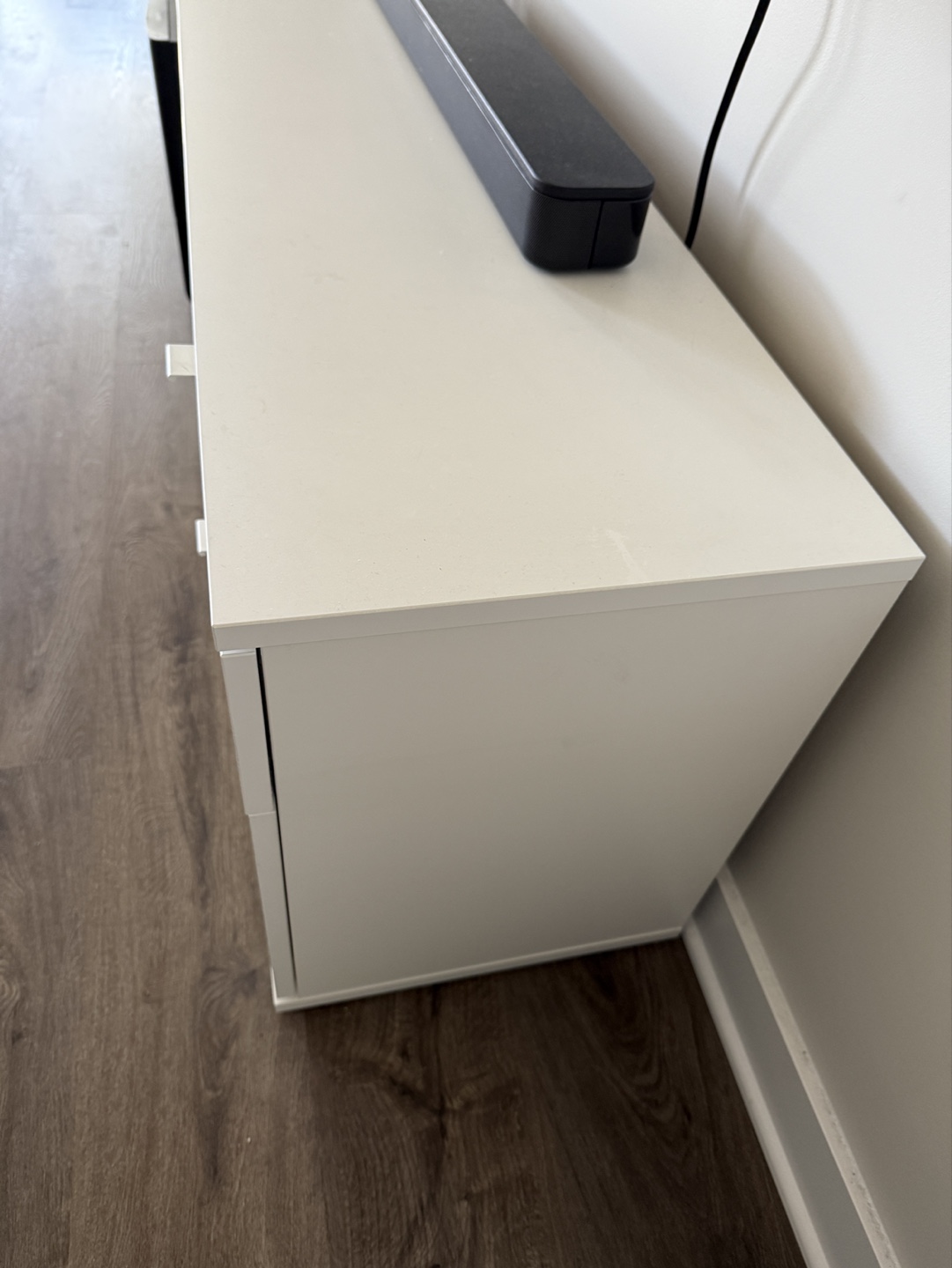 White TV Stand with Storage - photo 2