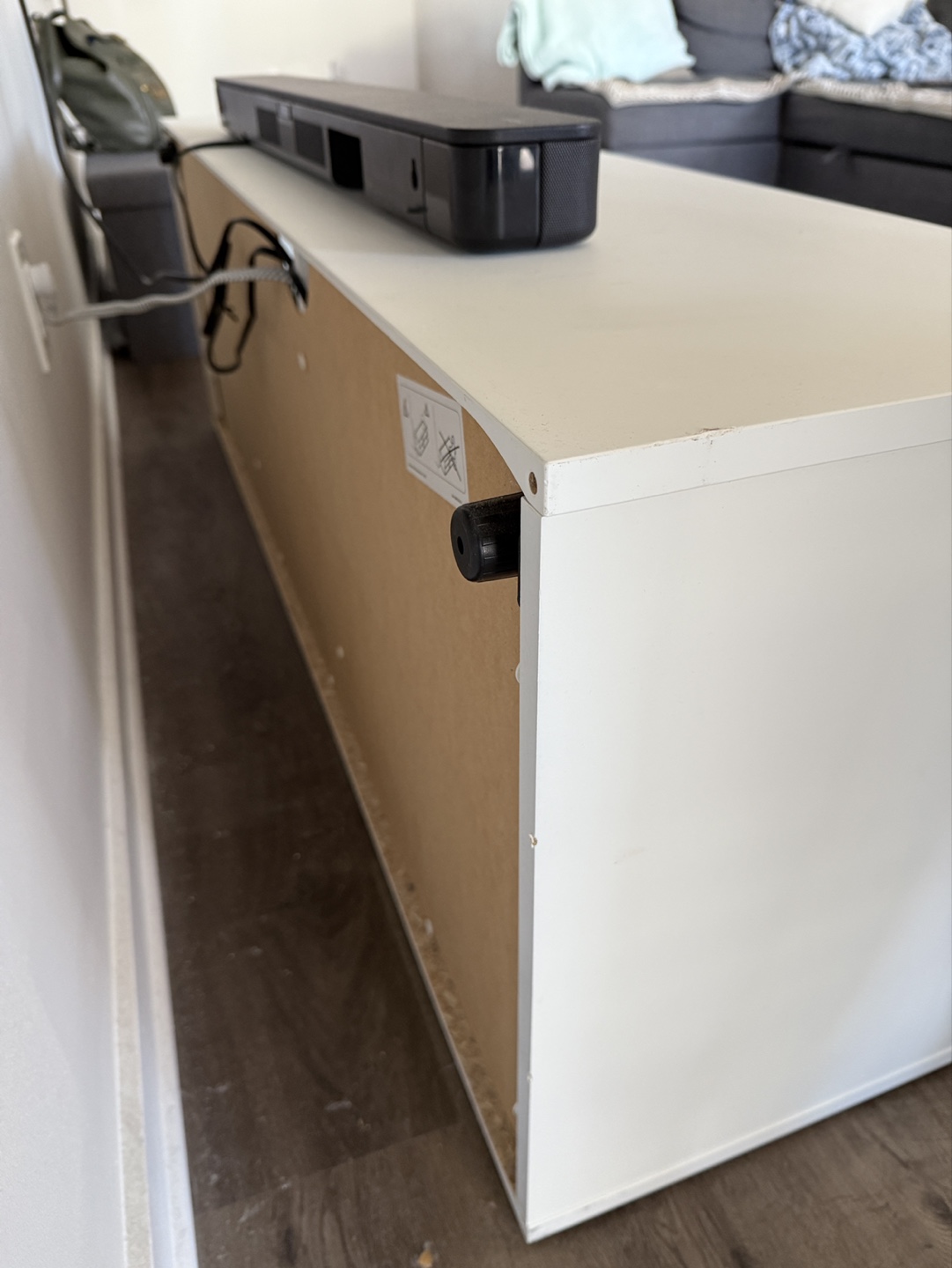 White TV Stand with Storage