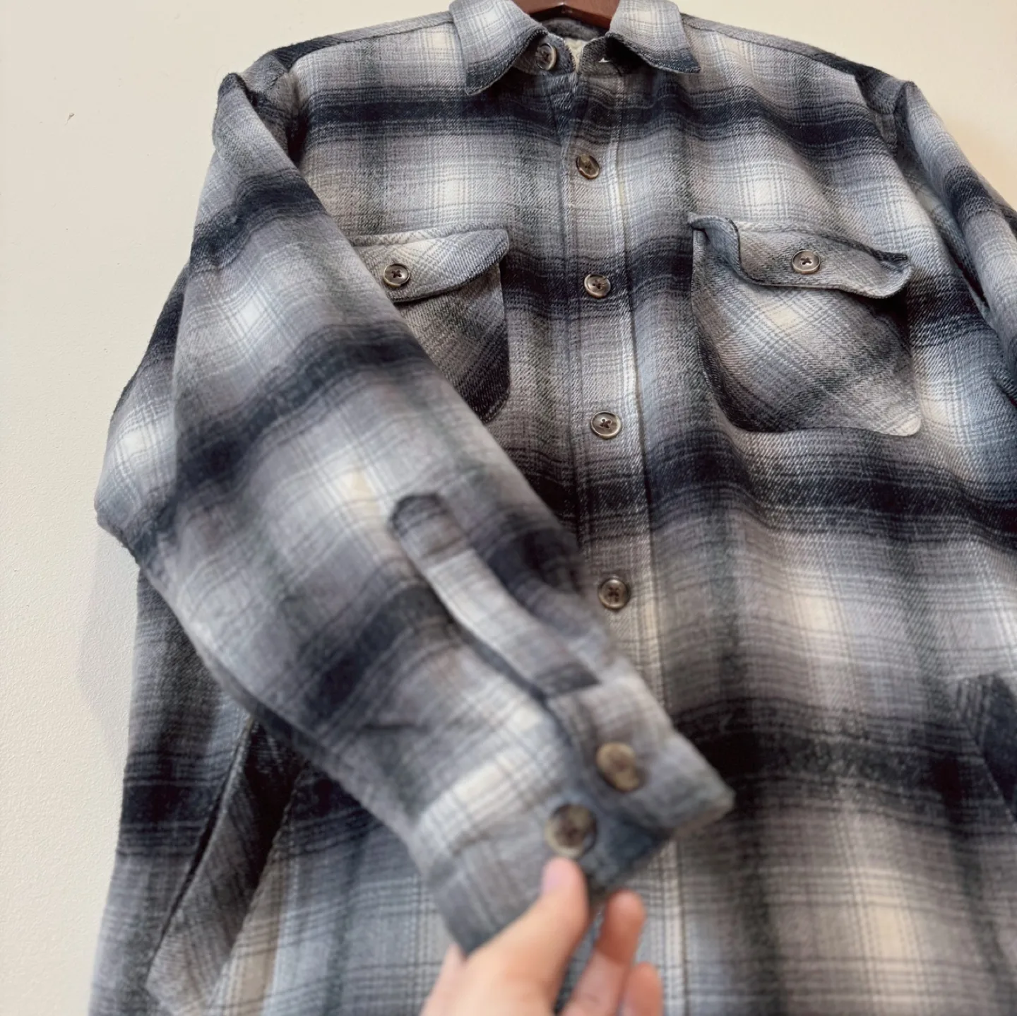 Vintage Sherpa-Lined Check Flannel Shirt Jacket image indicator(5)