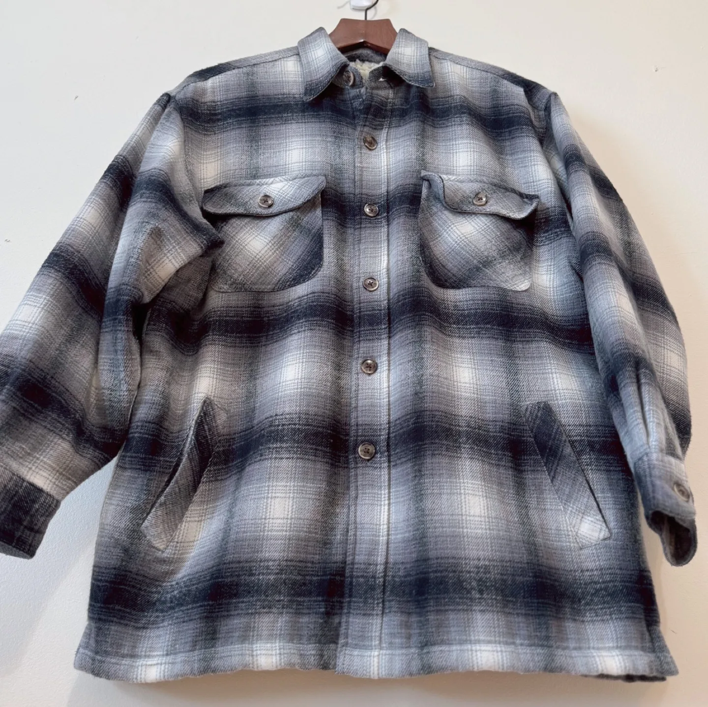 Vintage Sherpa-Lined Check Flannel Shirt Jacket image indicator(4)