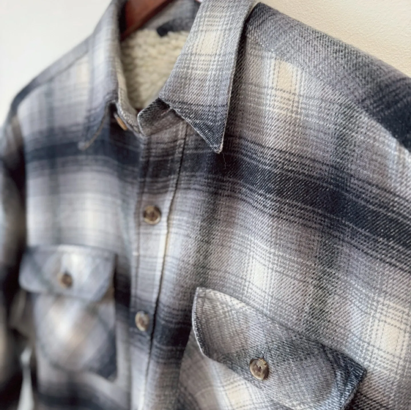 Vintage Sherpa-Lined Check Flannel Shirt Jacket image indicator(7)