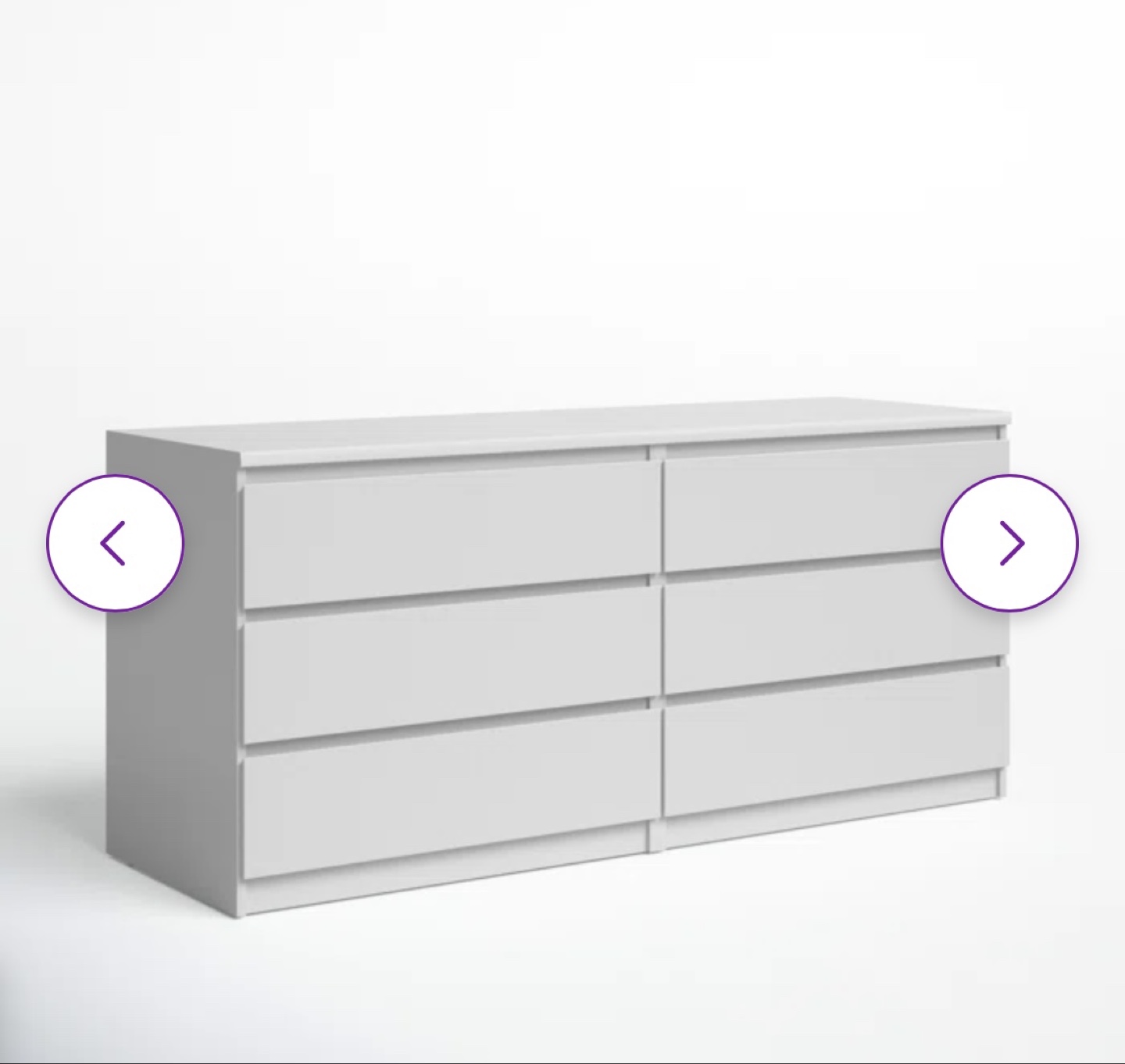 White Six-Drawer Dresser