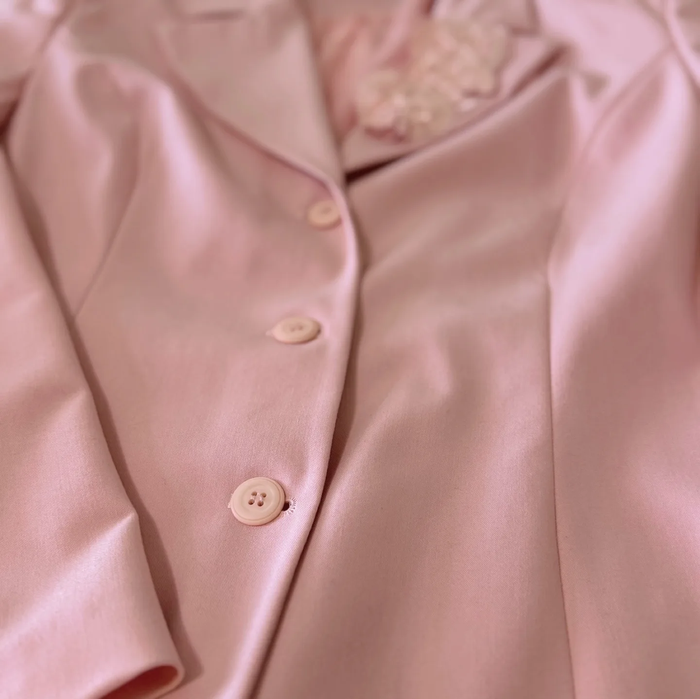 Vintage Rayon Rose Detail Button-Up Blazer image indicator(3)