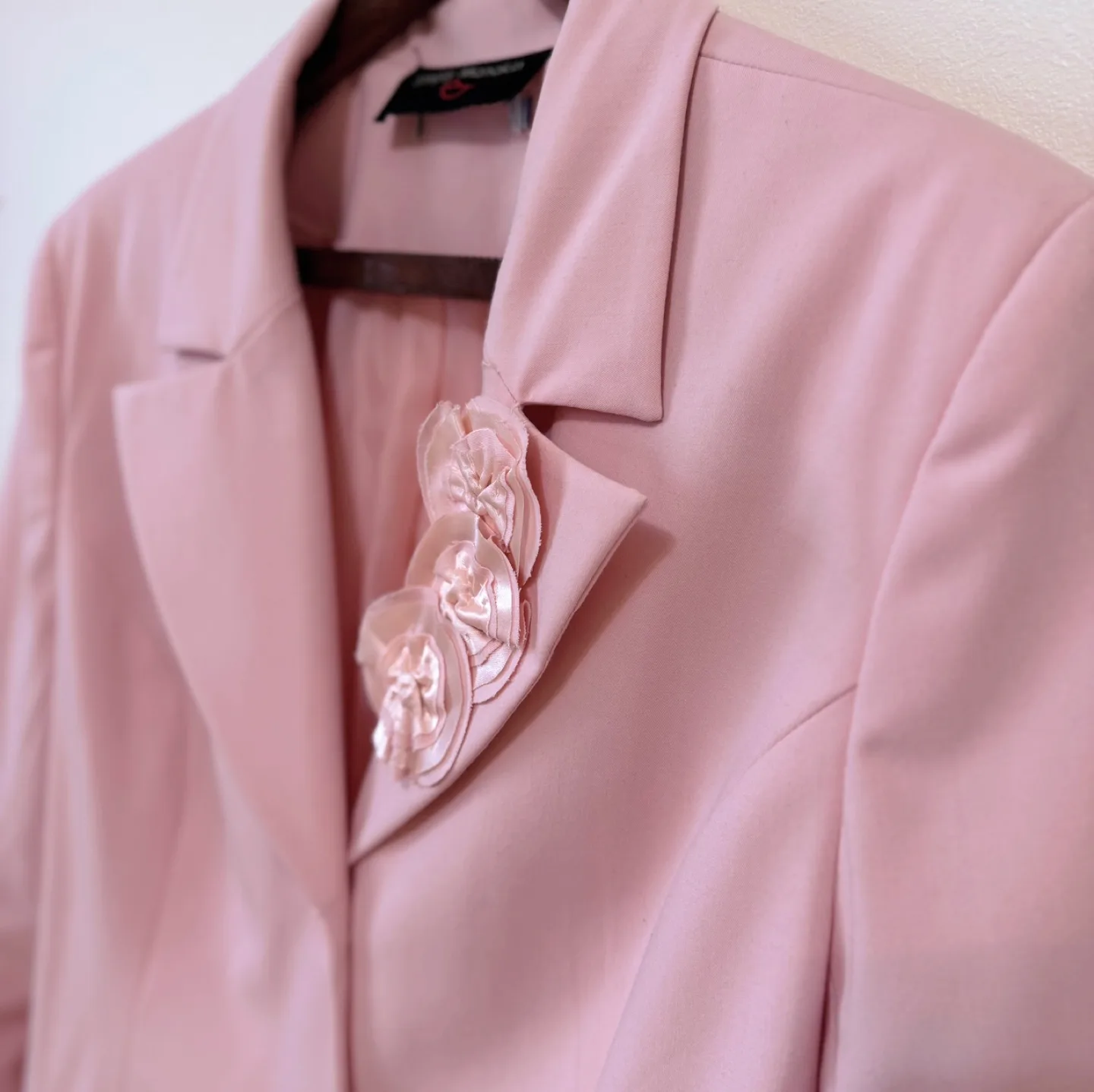 Vintage Rayon Rose Detail Button-Up Blazer image indicator(6)