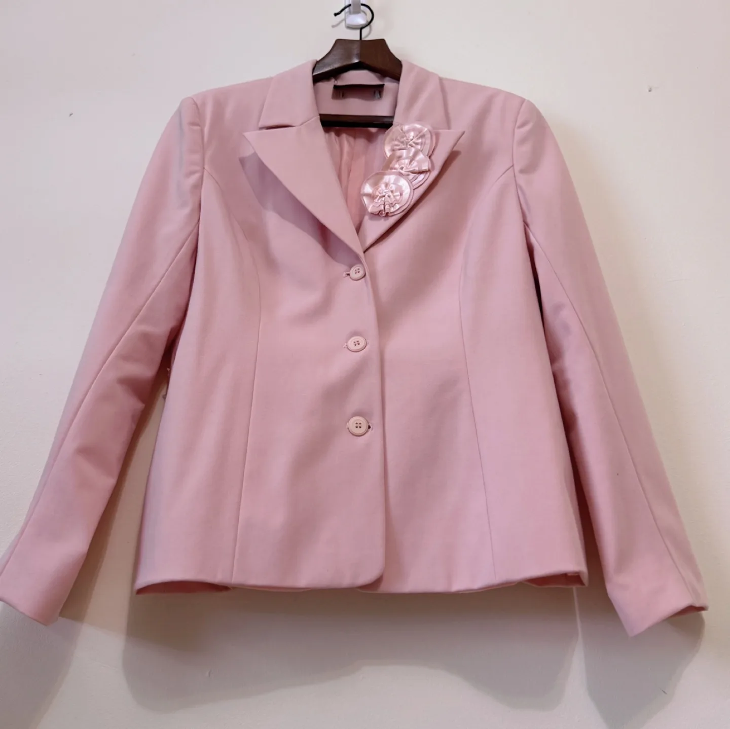 Vintage Rayon Rose Detail Button-Up Blazer image indicator(4)