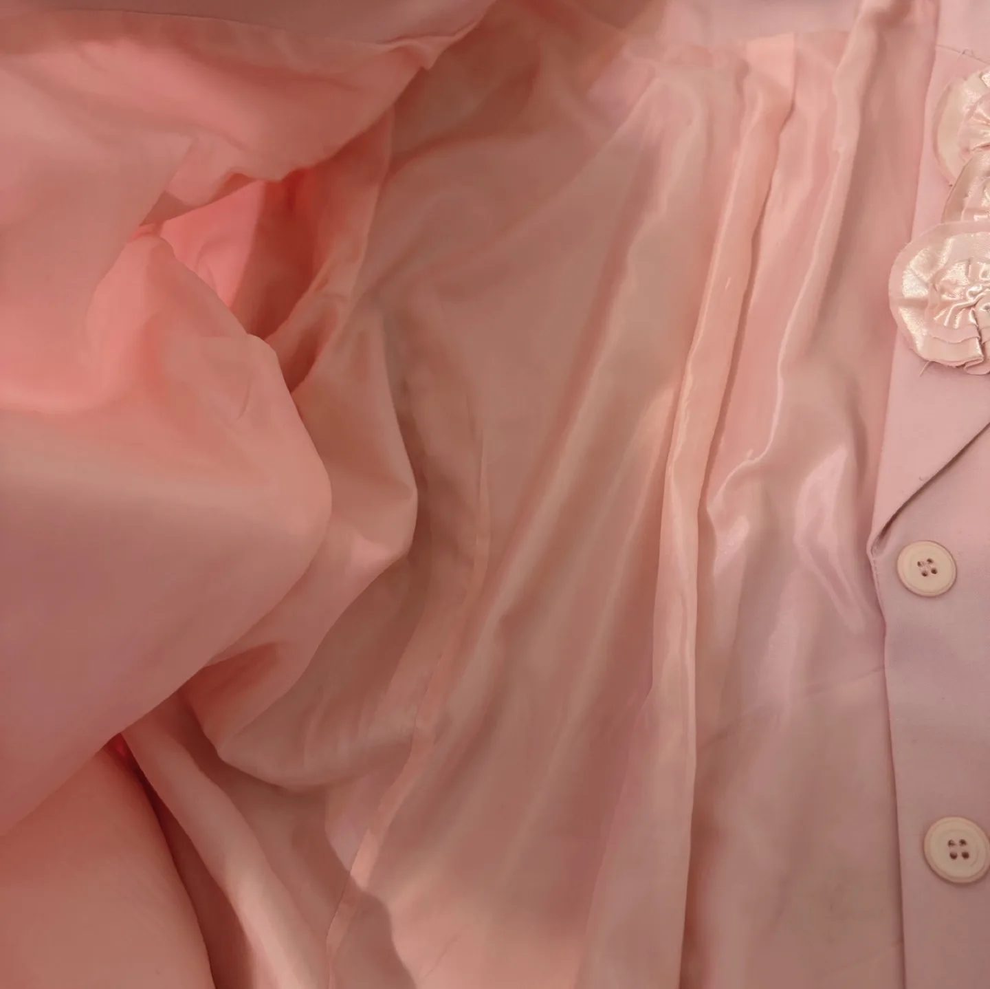 Vintage Rayon Rose Detail Button-Up Blazer image indicator(8)