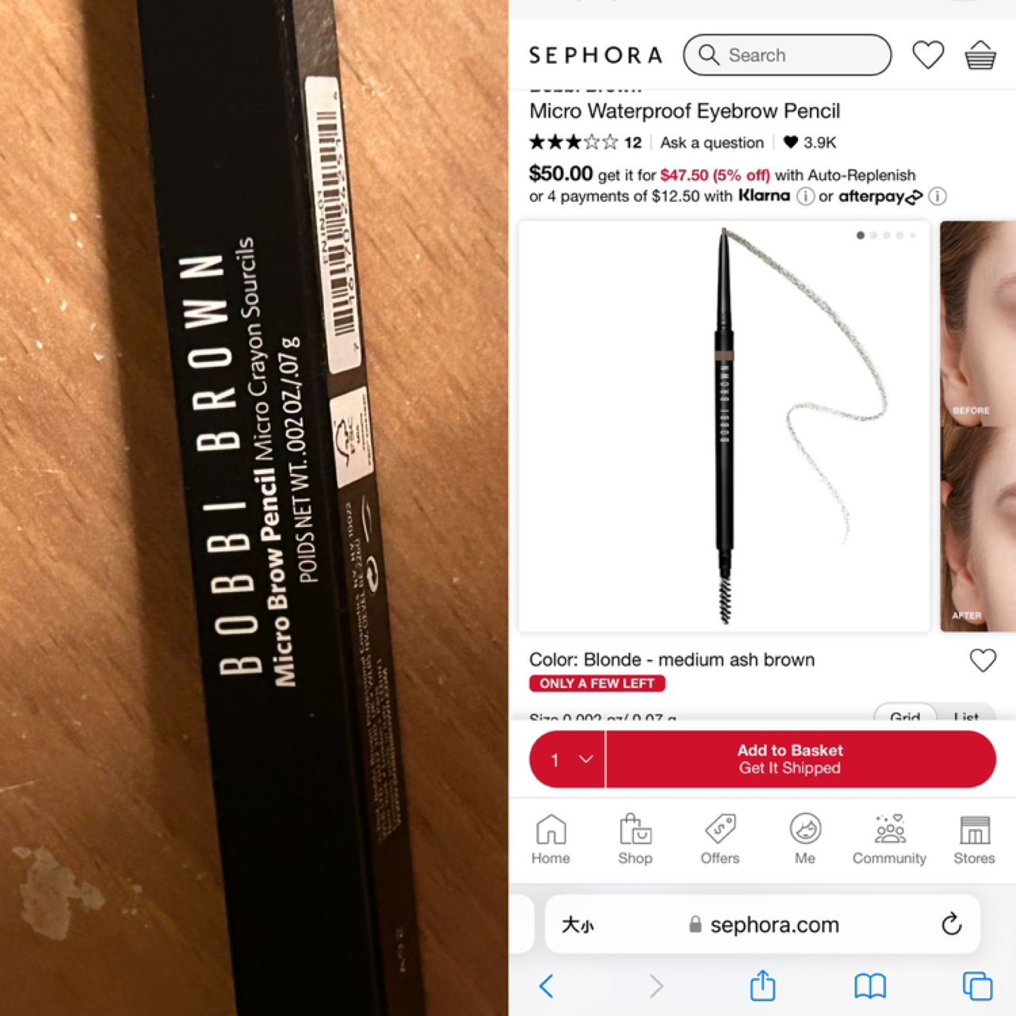 Bobbi Brown Micro Waterproof Eyebrow Pencil - Blonde