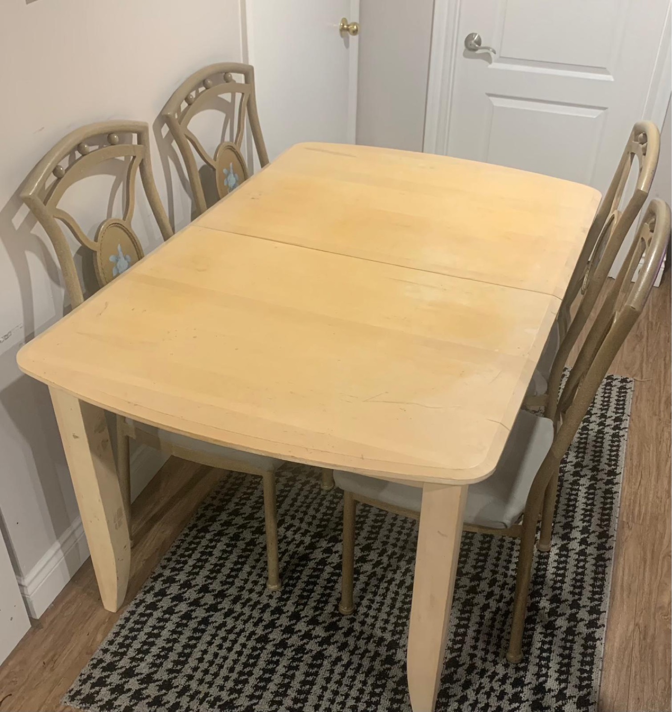Dining Table and Four Chairs Set