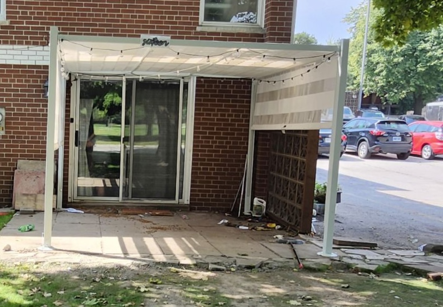 White Pergola/Gazebo -  Home Depot Raffia Pergola - photo 2