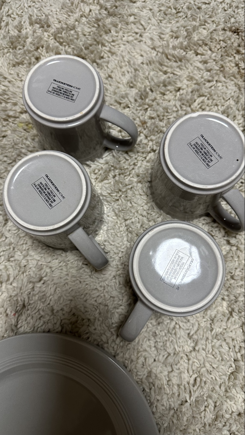 Grey Stoneware Dinnerware Set with Mugs - photo 4