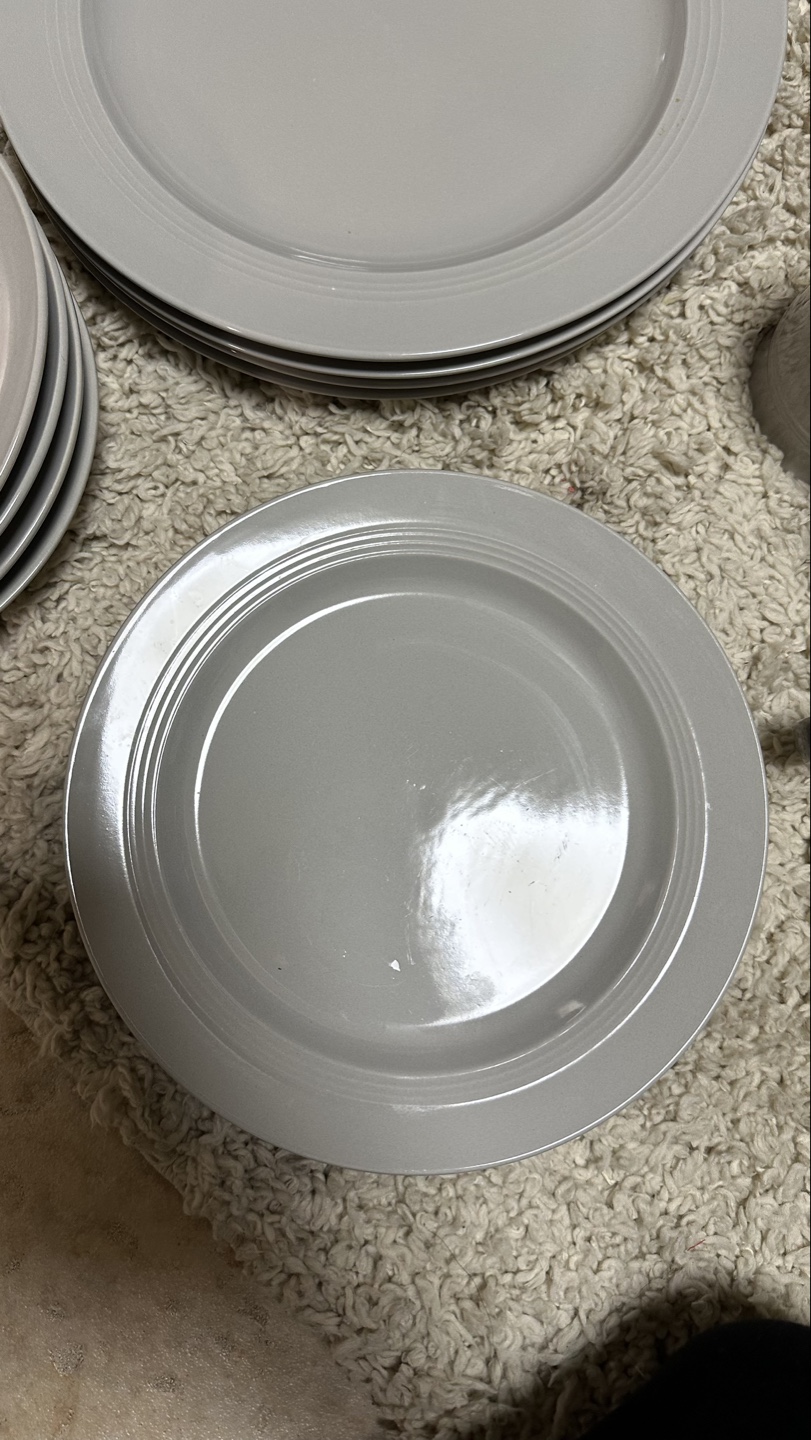 Grey Stoneware Dinnerware Set with Mugs