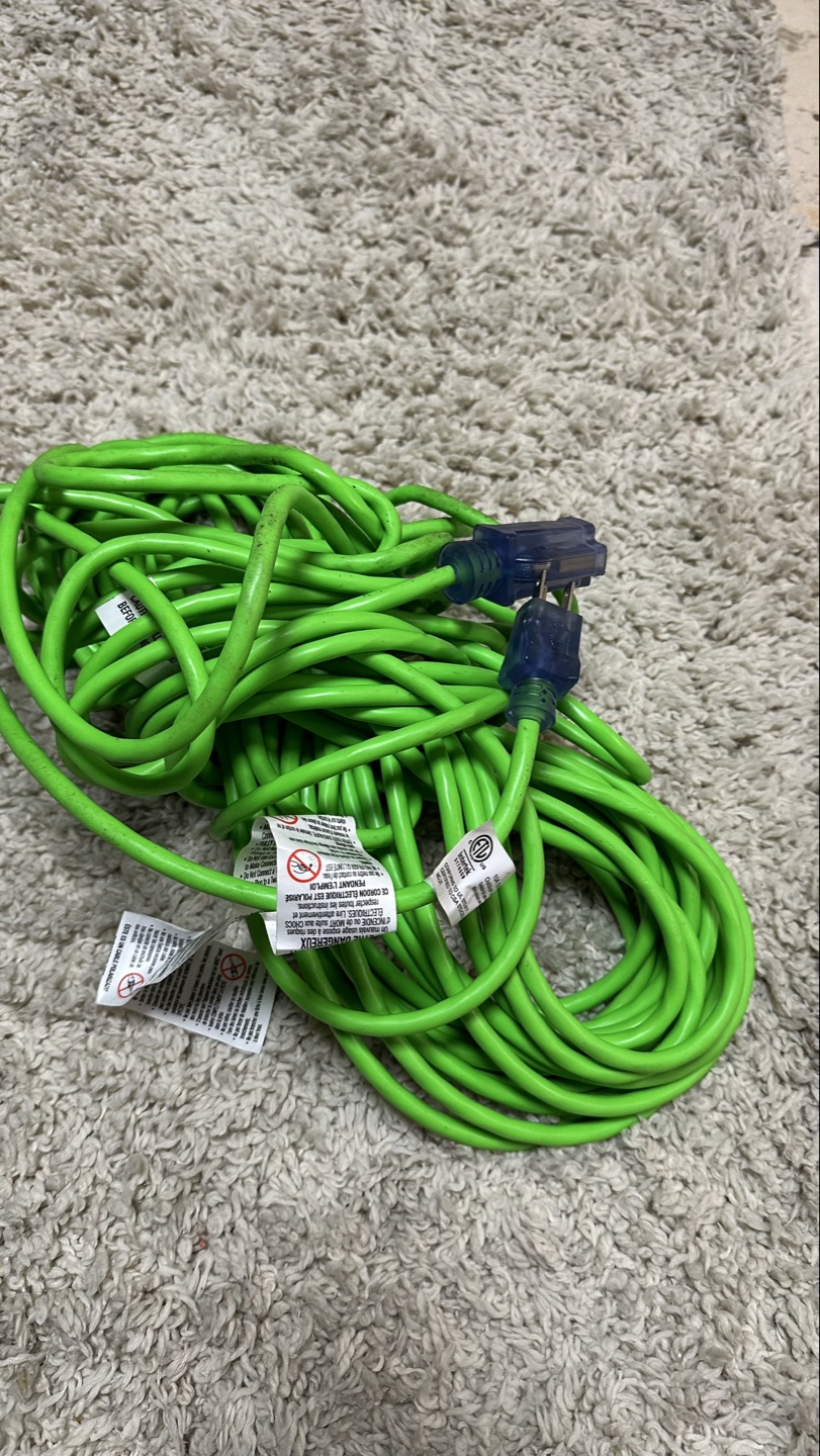 Bright Green 25-Foot Outdoor Extension Cord