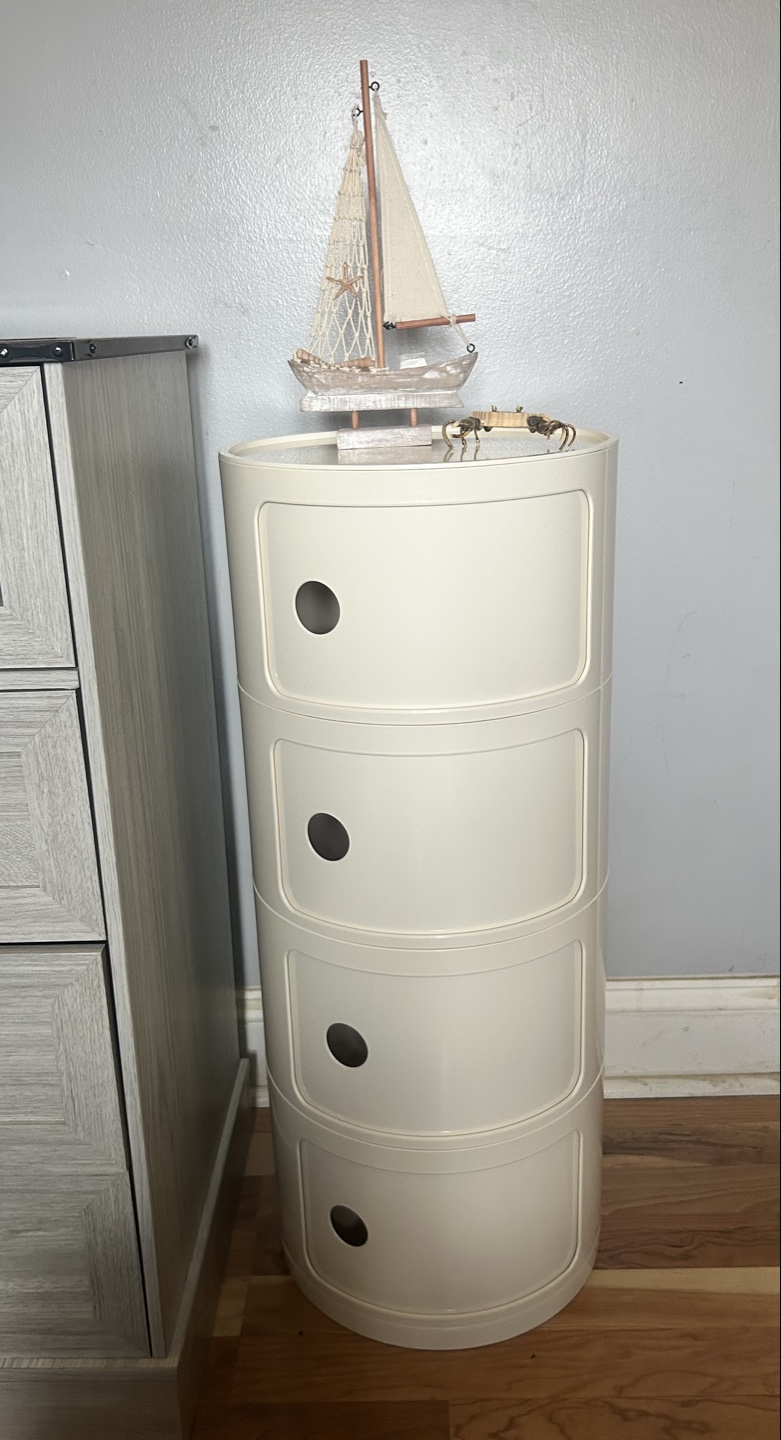 Cream Retro Storage Cabinet