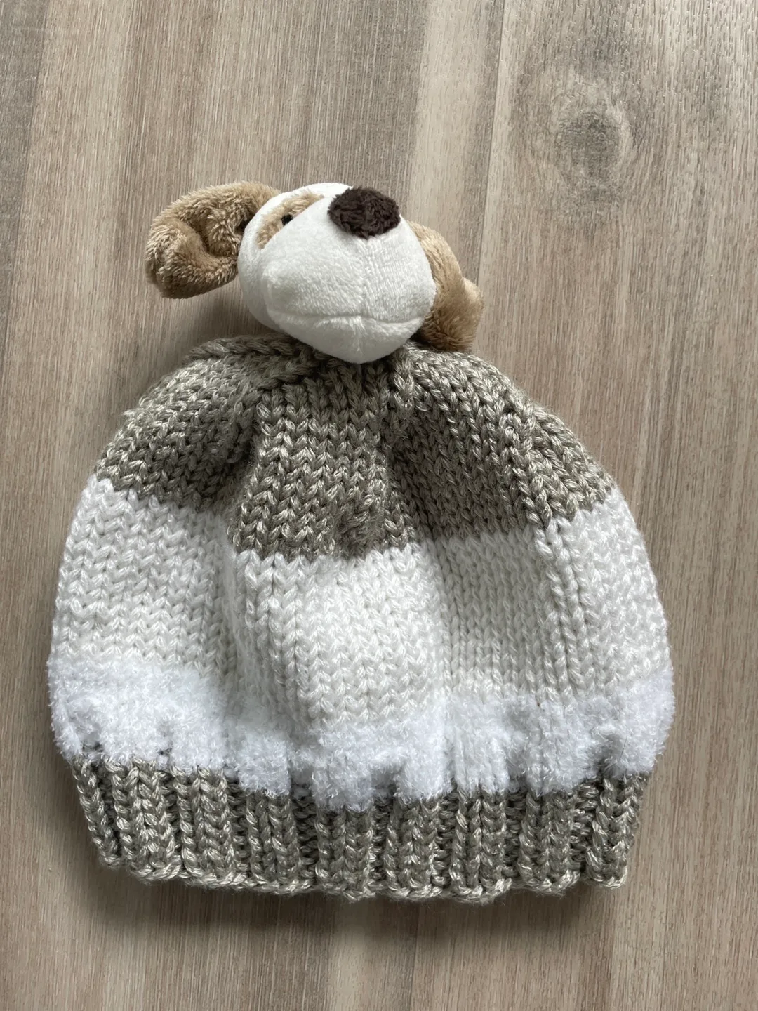 Adorable Handmade Puppy Knit Beanie Hat thumbnail