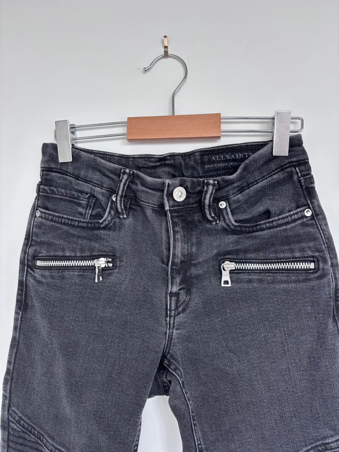 AllSaints Black Moto Jeans image indicator(3)