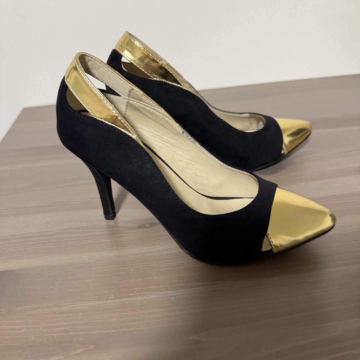 Women's Black and Gold High Heels and Coach High Top Sneakers - photo 3