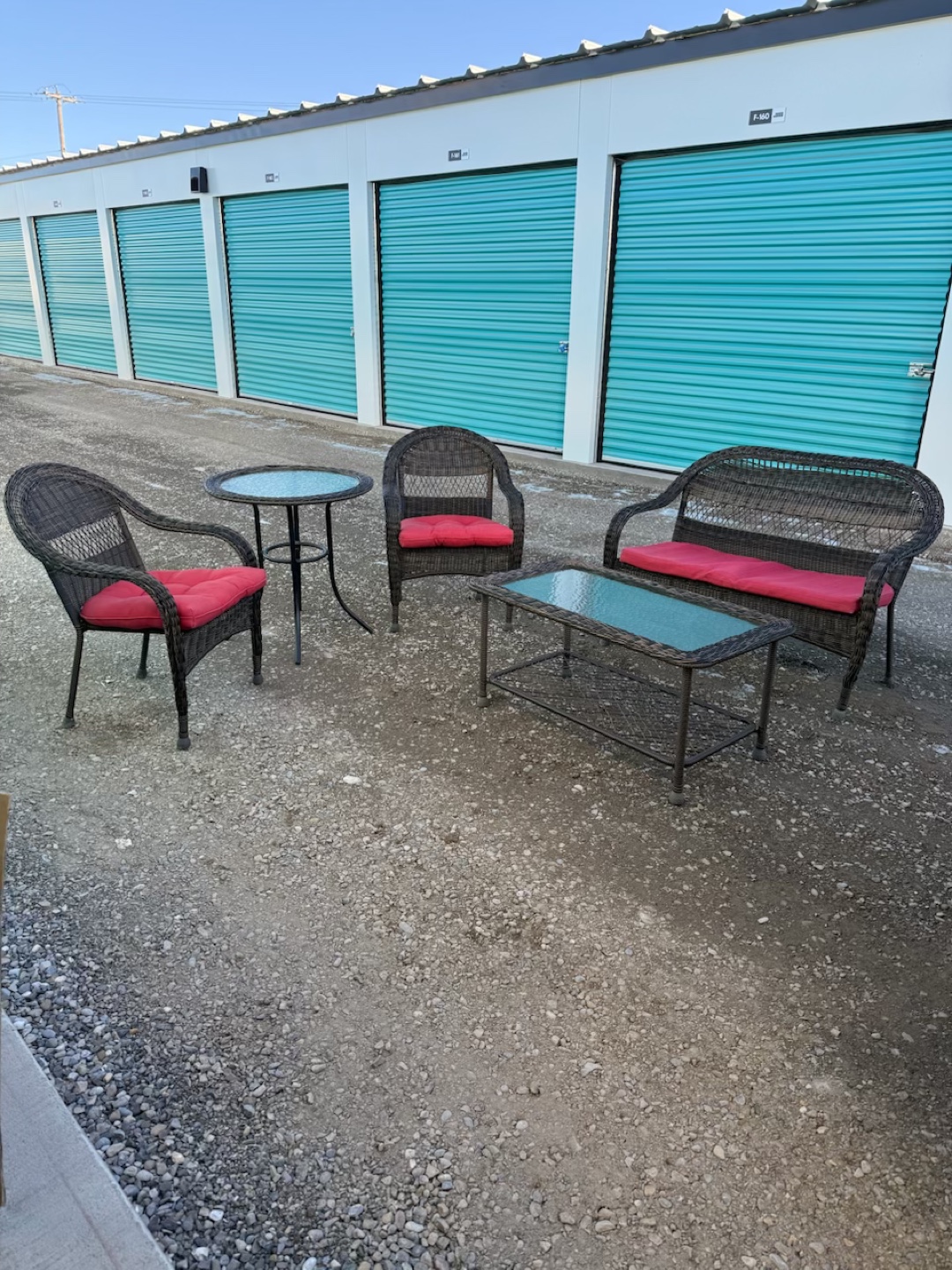 Wicker Patio Set with Storage Box