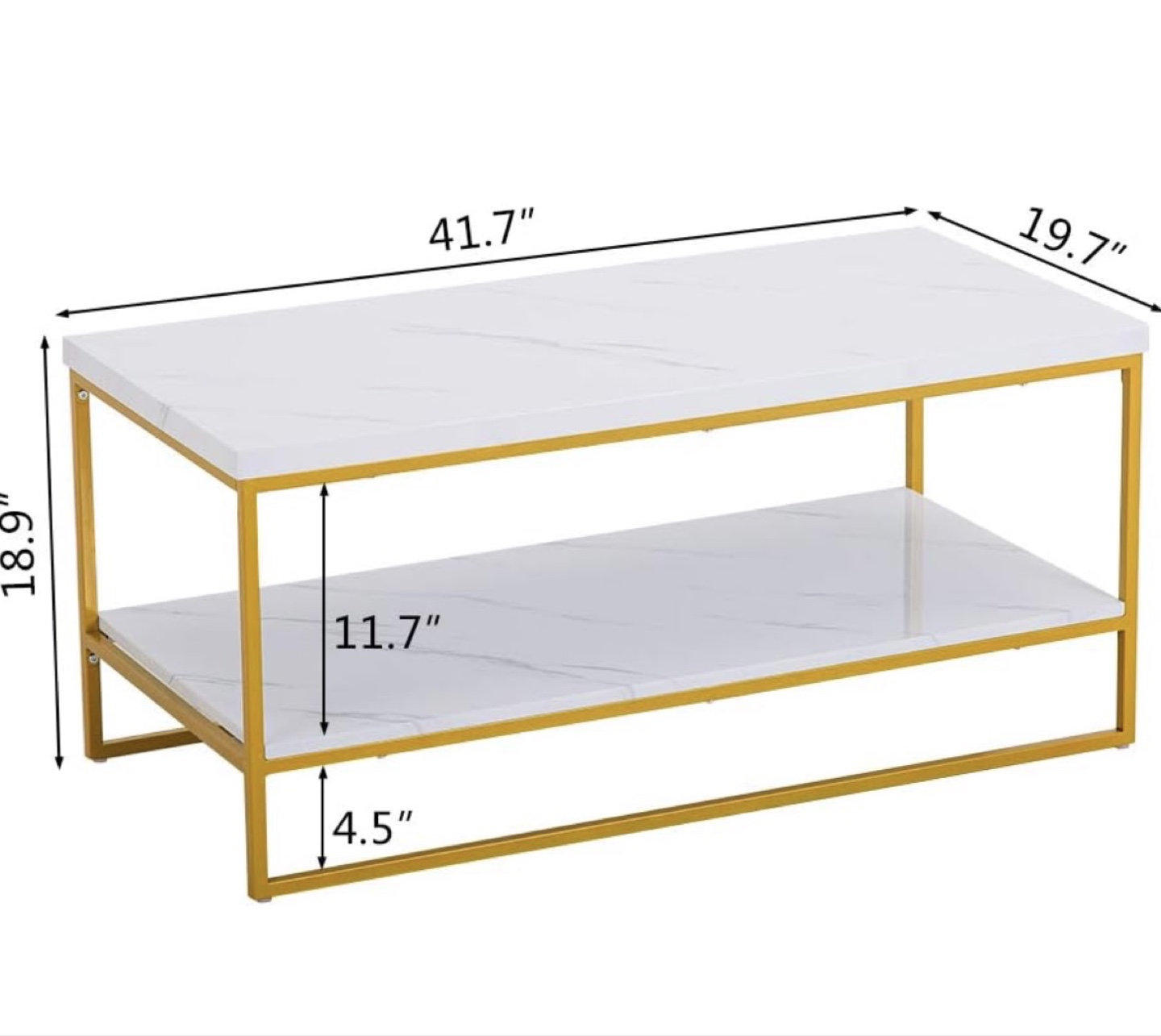 White and Gold Coffee Table - photo 2