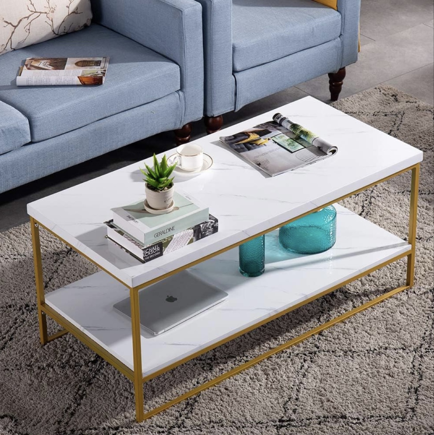White and Gold Coffee Table
