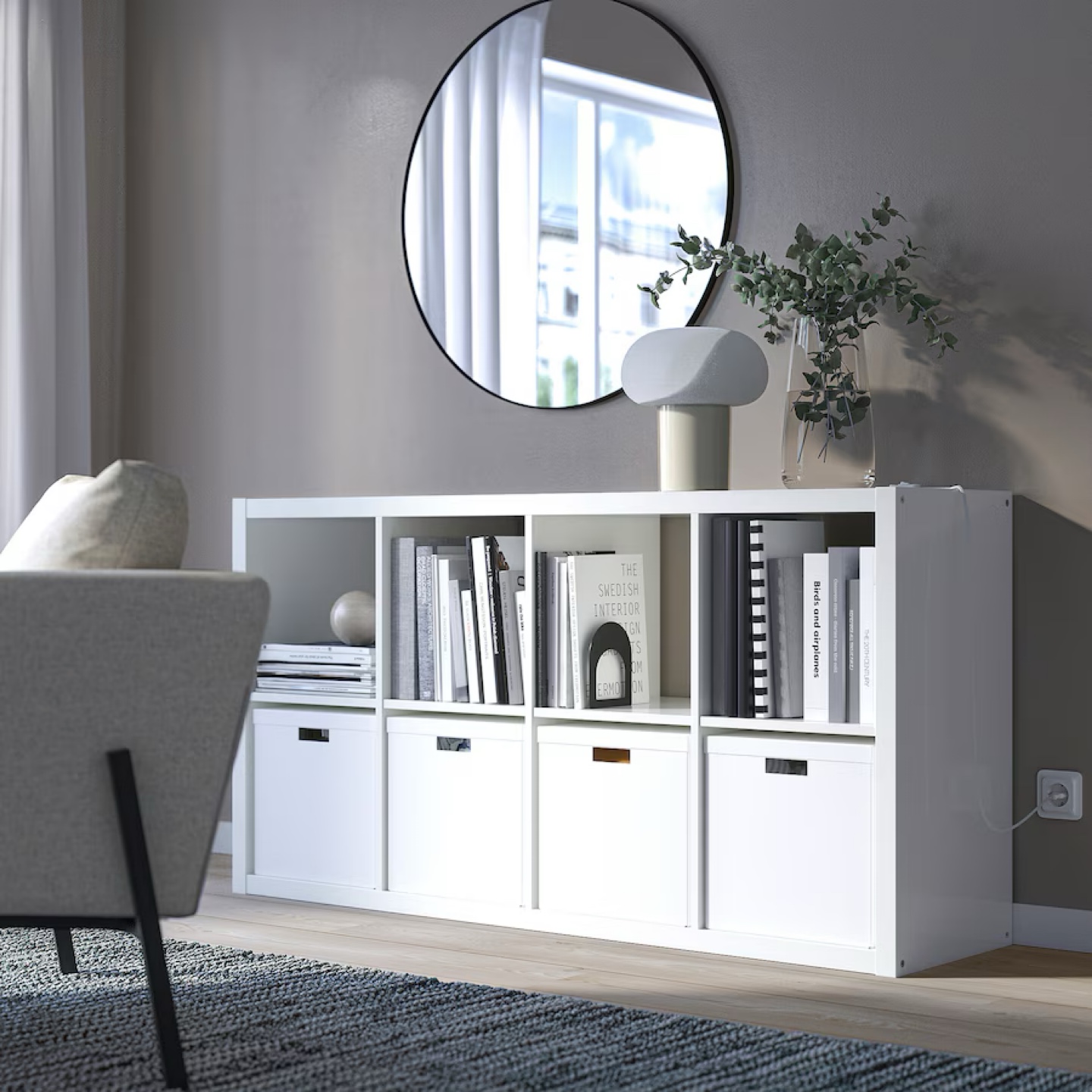 IKEA Cube Storage with Wooden Baskets