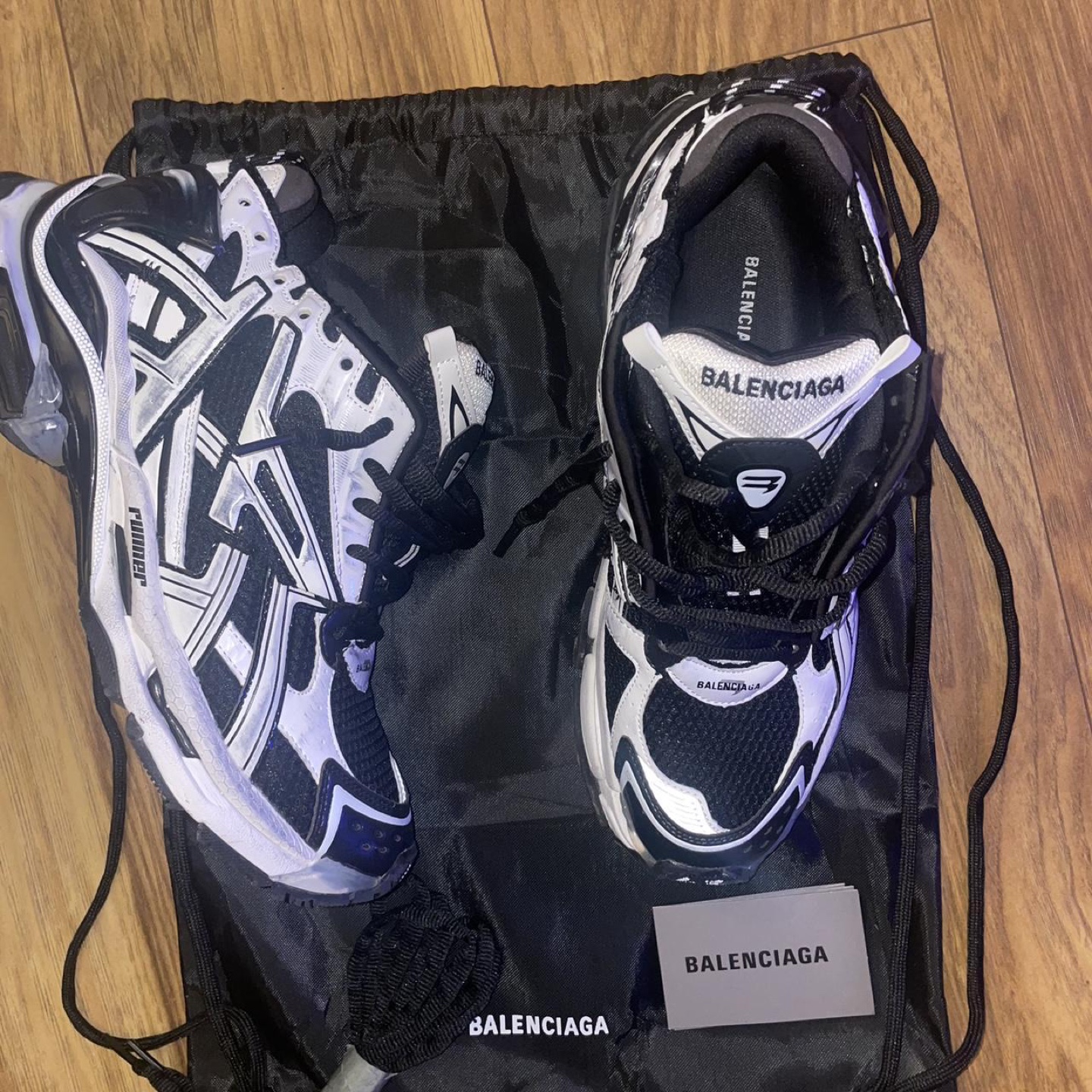 Balenciaga Runner black white size 12 - photo 2