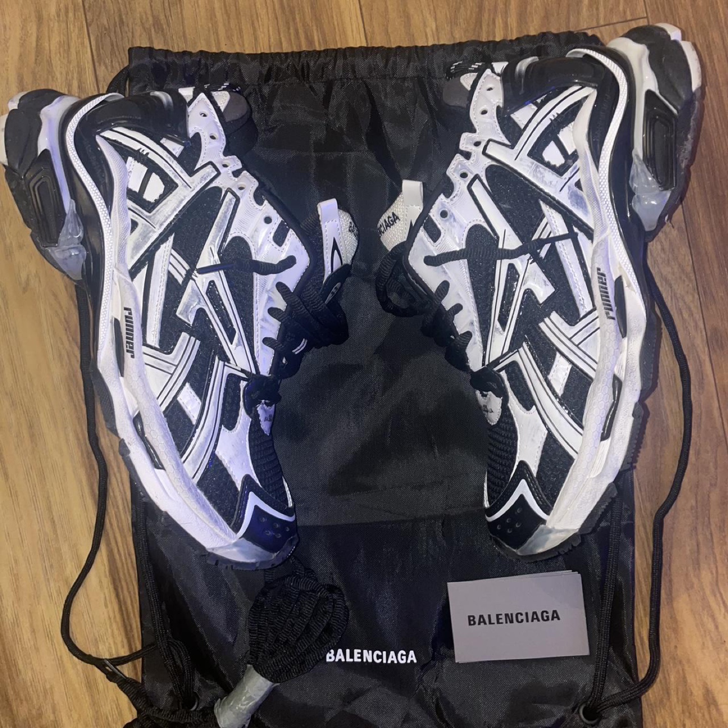 Balenciaga Runner black white size 12 - photo 3