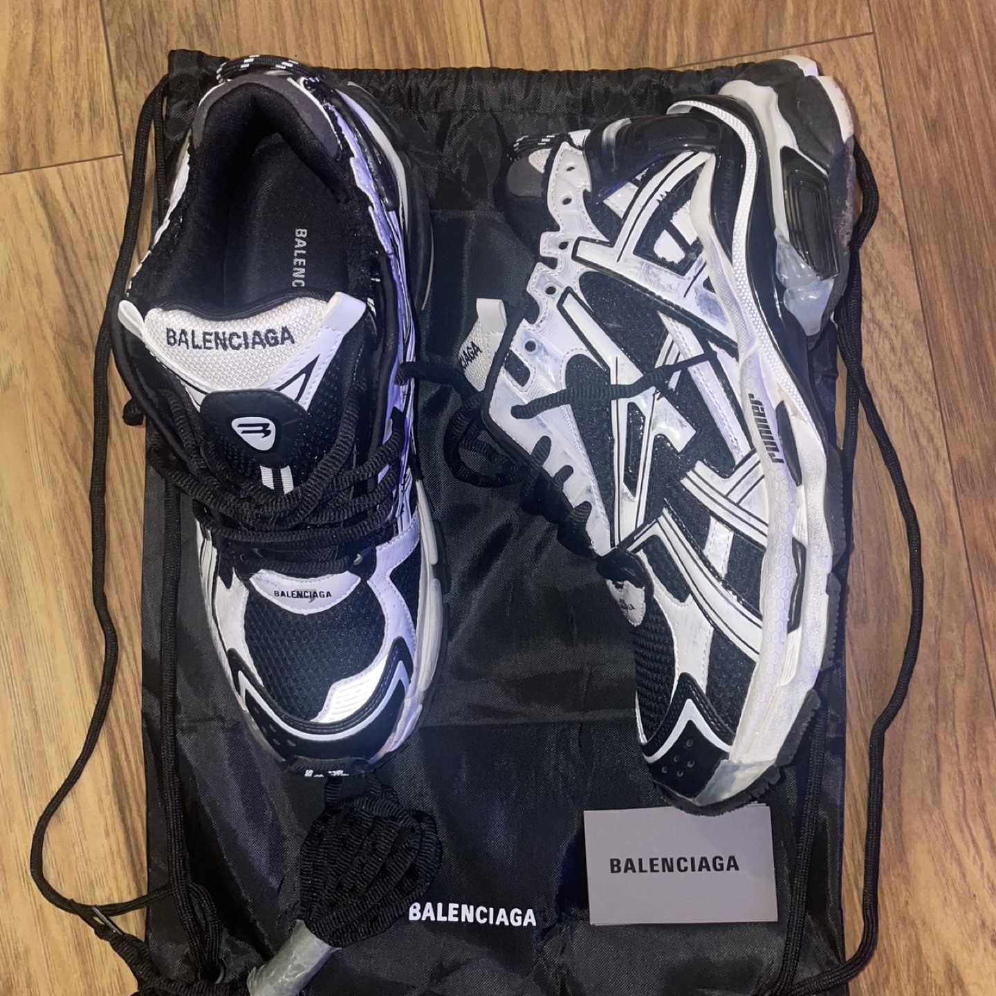 Balenciaga Runner black white size 12