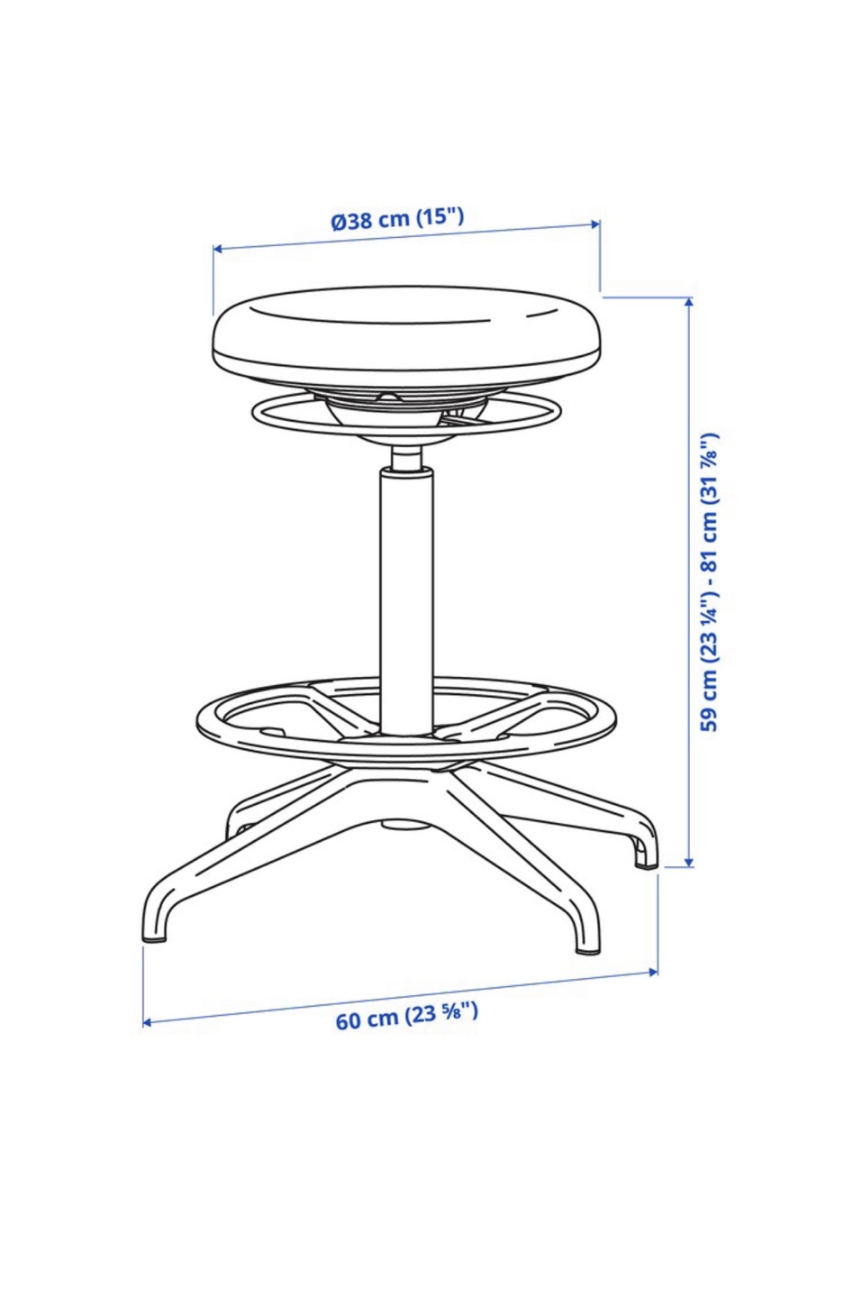 SET OF 2: IKEA LIDKULLEN SIT/STAND STOOLS - photo 4