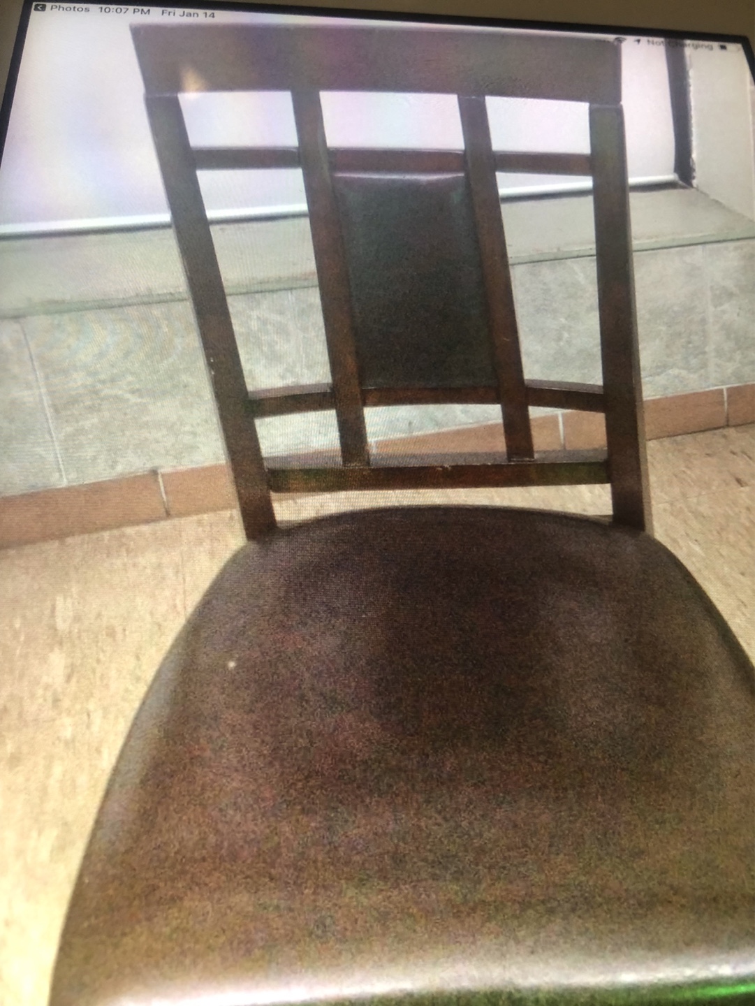 Dark Brown Dining Chairs with Faux Leather Seats - photo 3