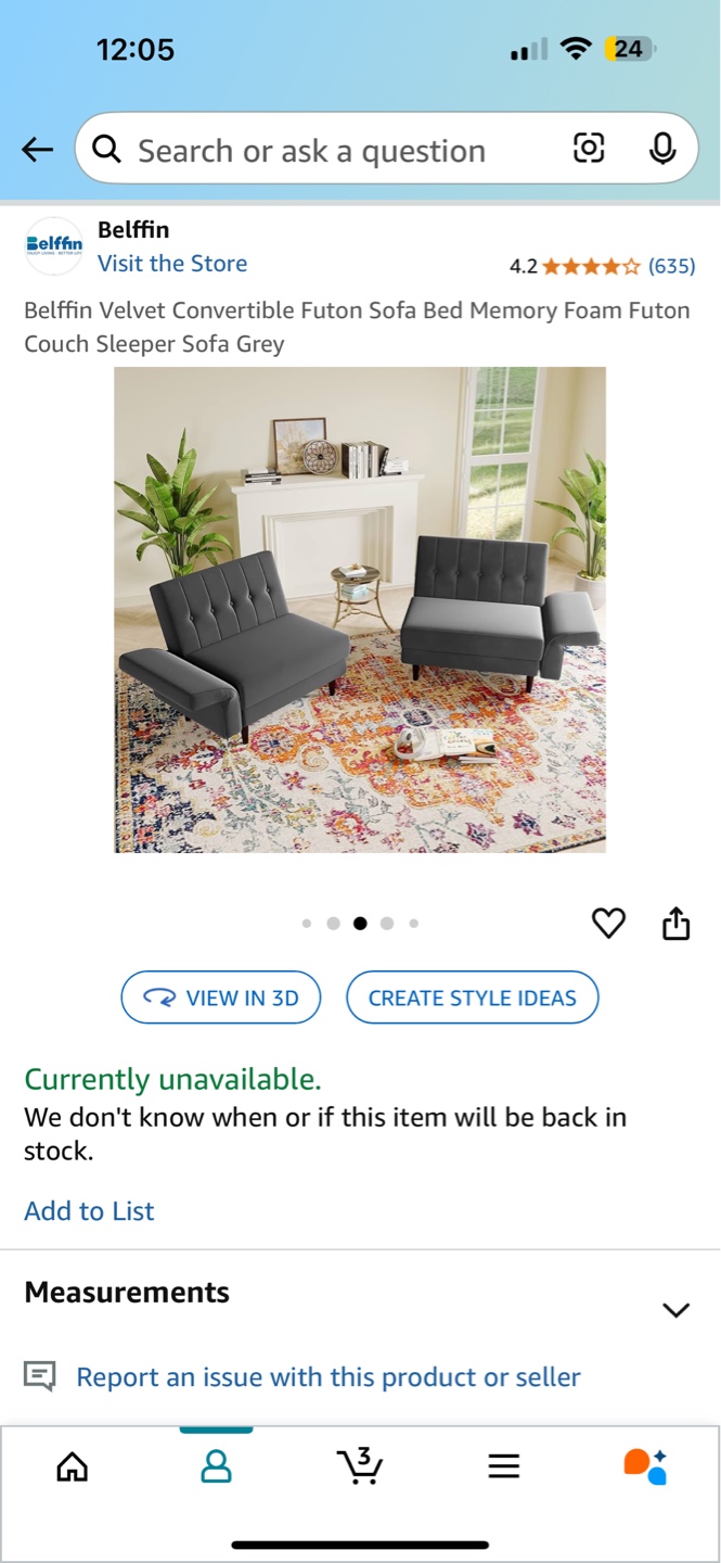 Belfin Velvet Futon Sofa Bed Couch Sleeper - photo 4