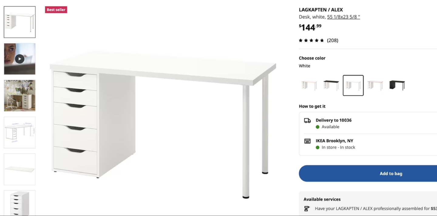 IKEA LAGKAPTEN/ALEX Desk White - photo 2