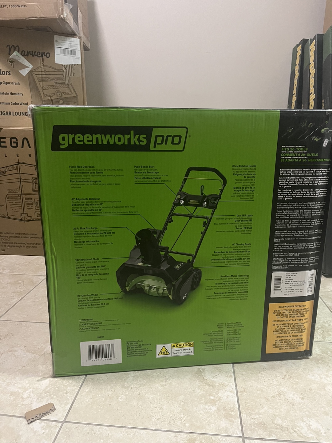 Greenworks Pro 80V 20-inch Cordless Snow Thrower - photo 2