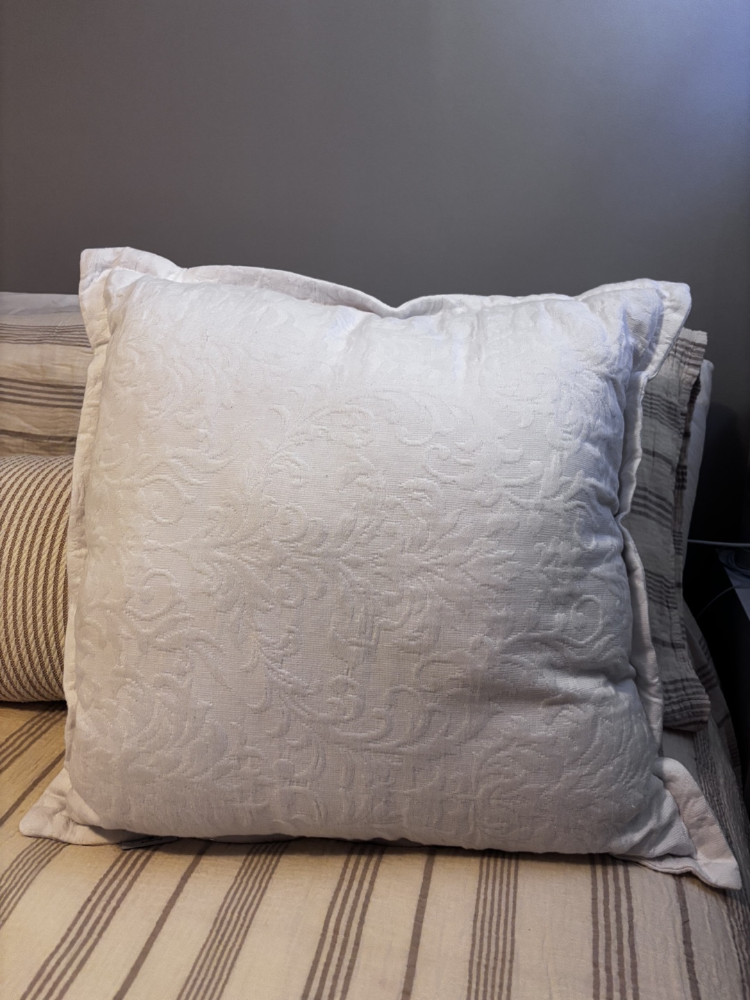 Pair of White Decorative Throw Pillows