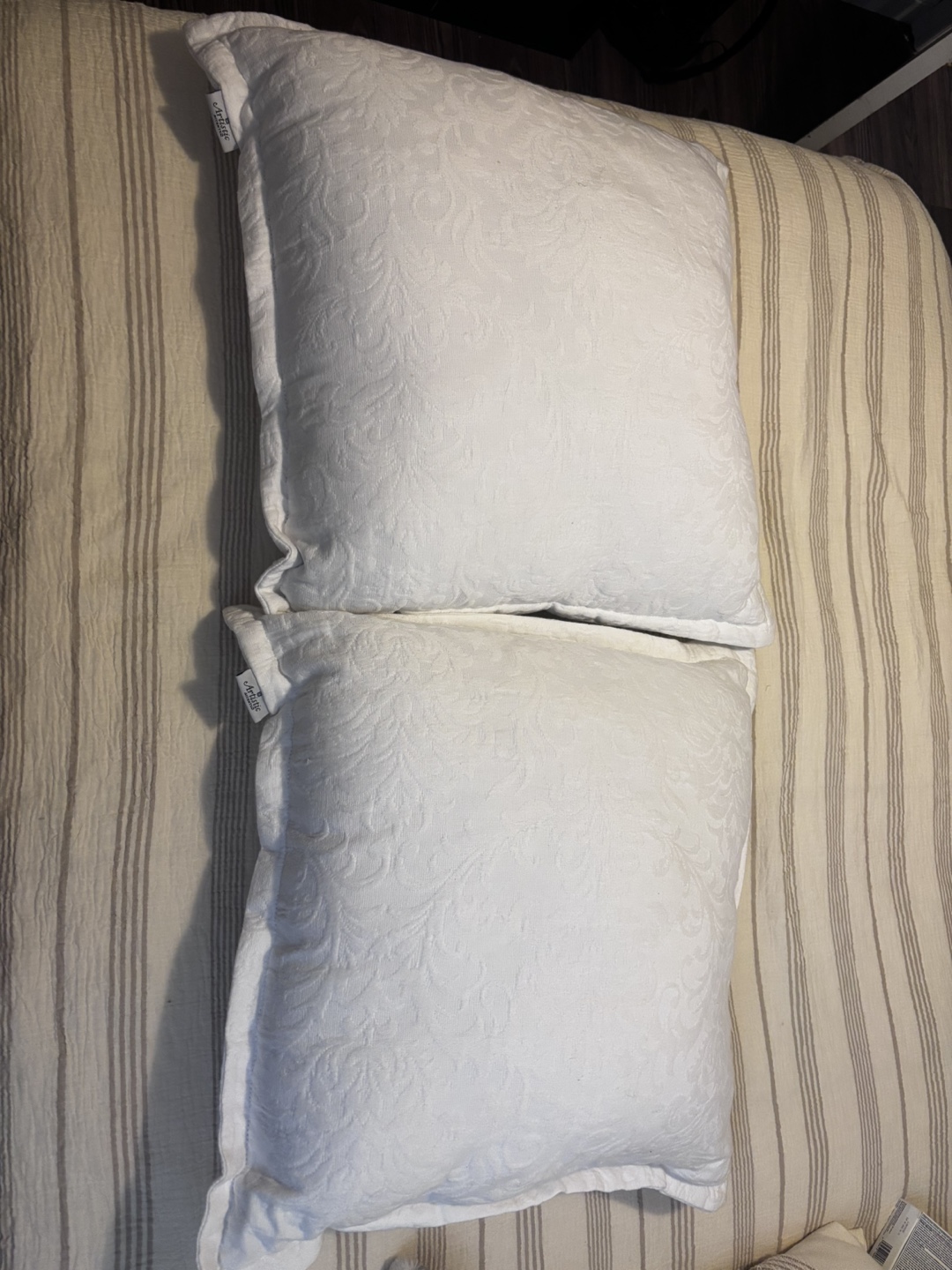 Pair of White Decorative Throw Pillows - photo 2