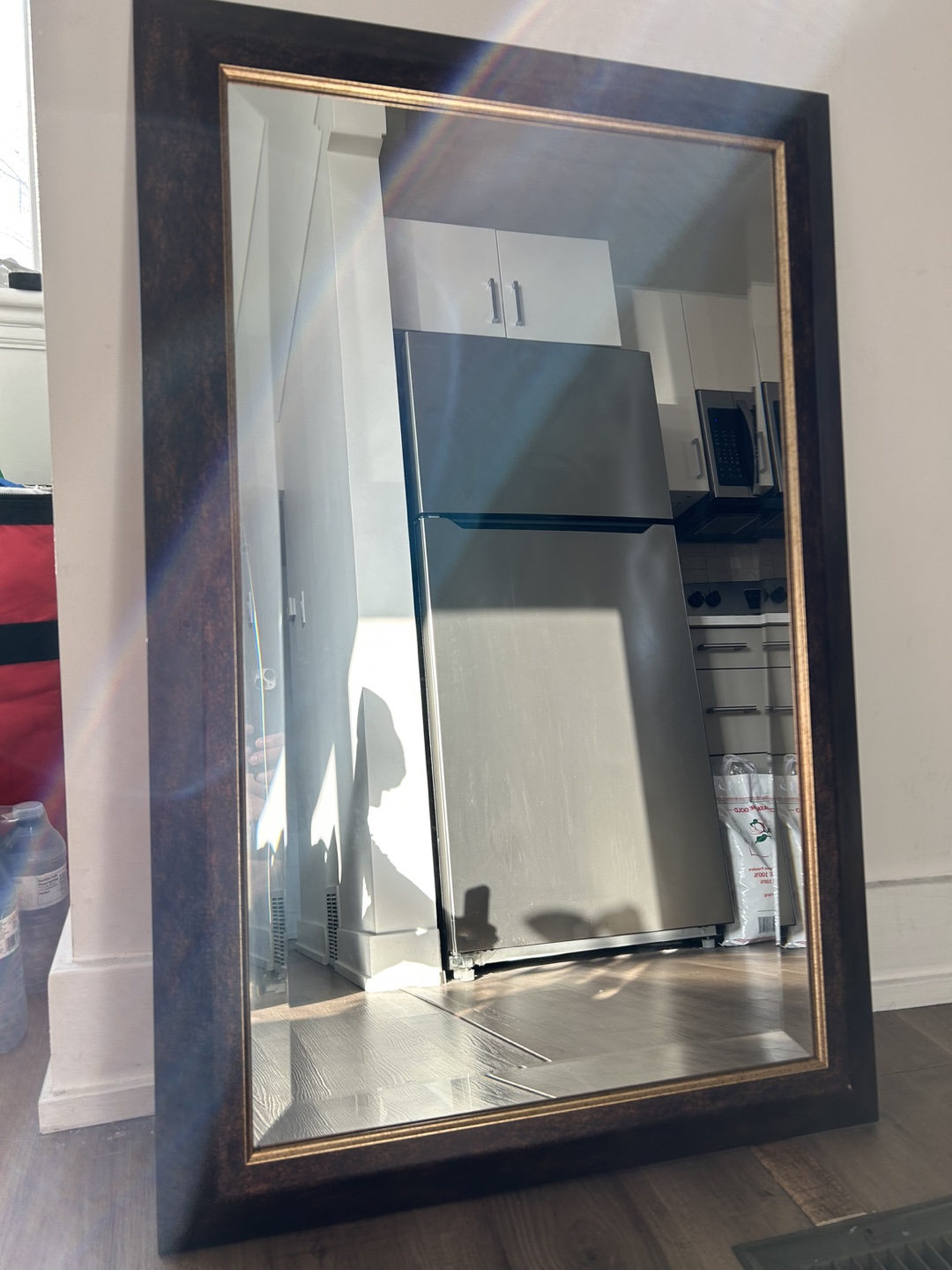 Large Floor Mirror with Dark Frame