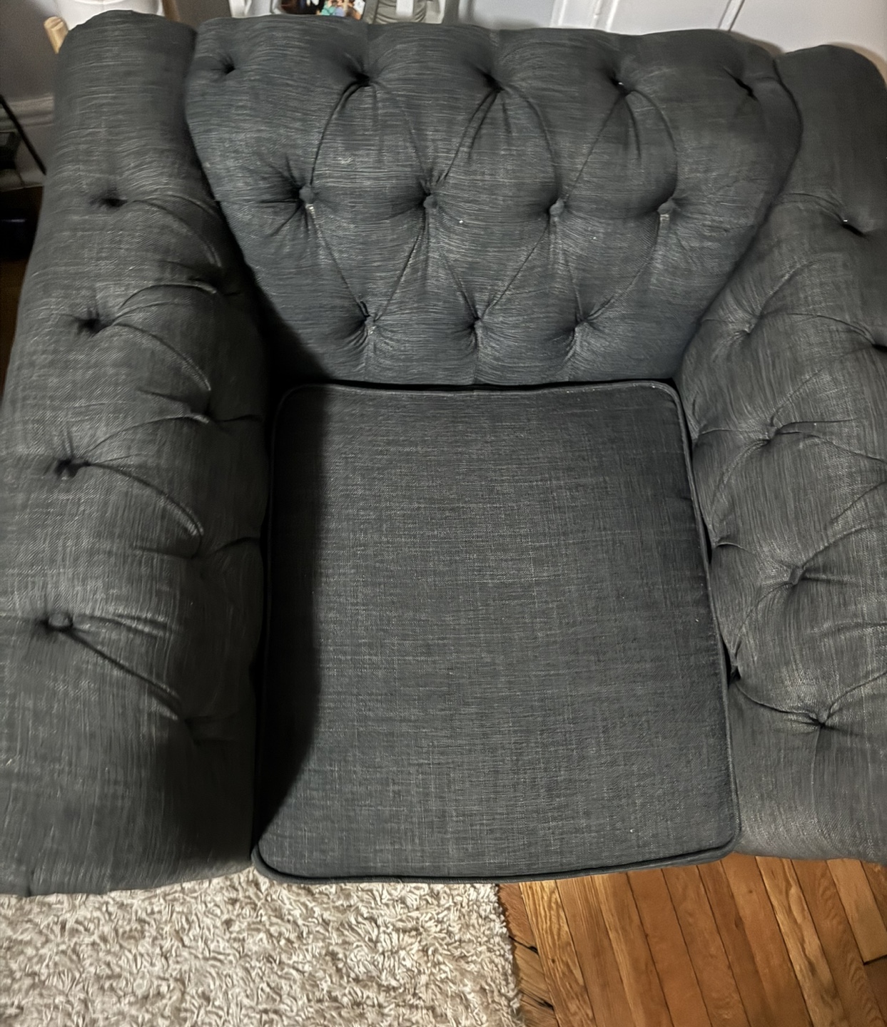 Dark Gray Tufted Accent Chair