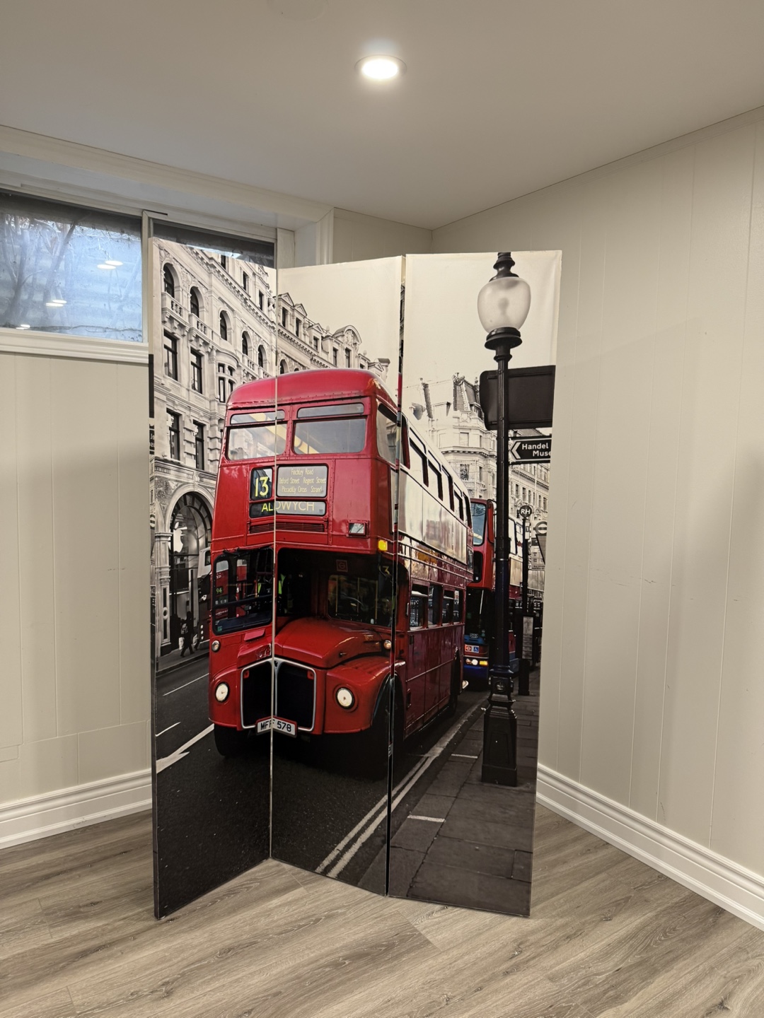 Three-panel Room Divider - London Bus Scene