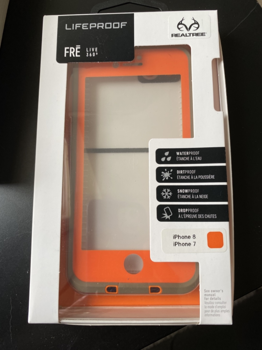 LifeProof FRE Live Case for iPhone 7/8 -Realtree Camo & Orange