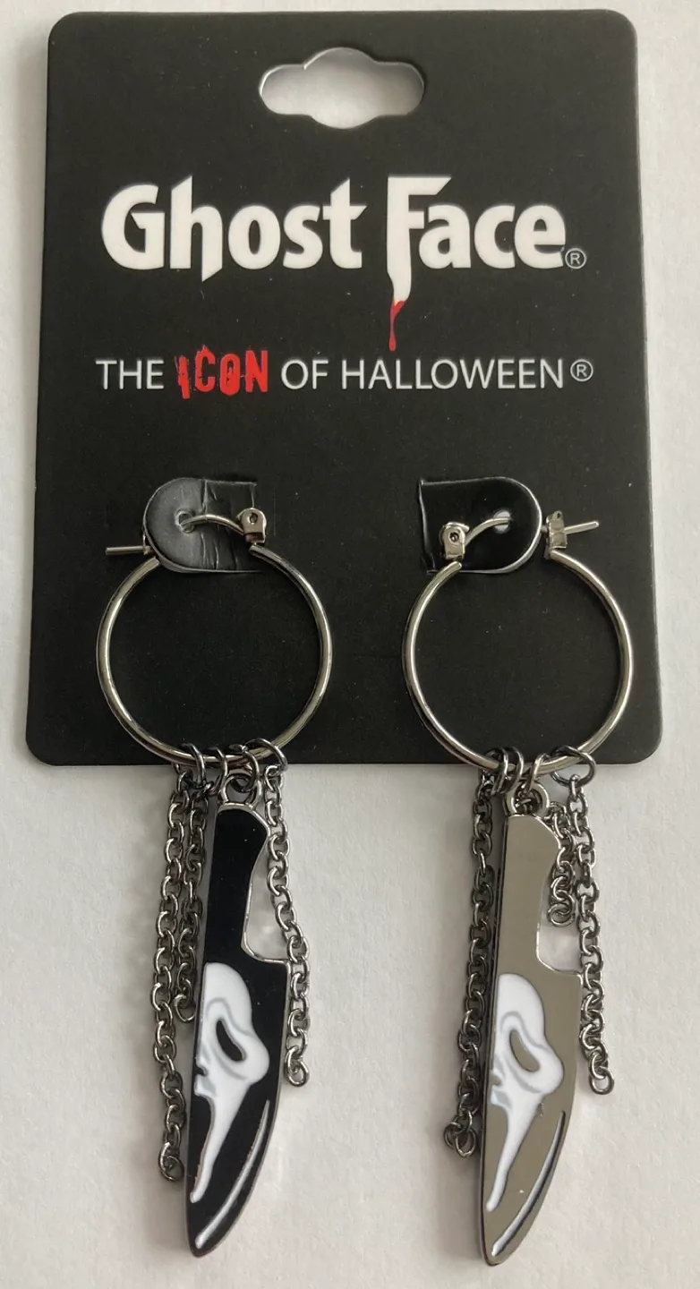 Ghost Face Knife Hoop Earrings image indicator(4)