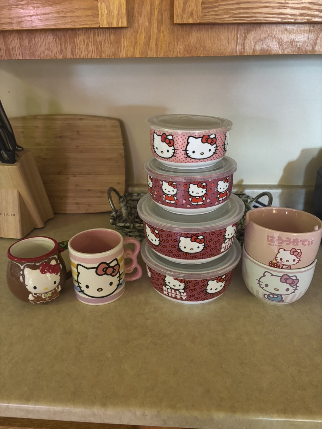 Hello Kitty Mug and Bowl and Dishes