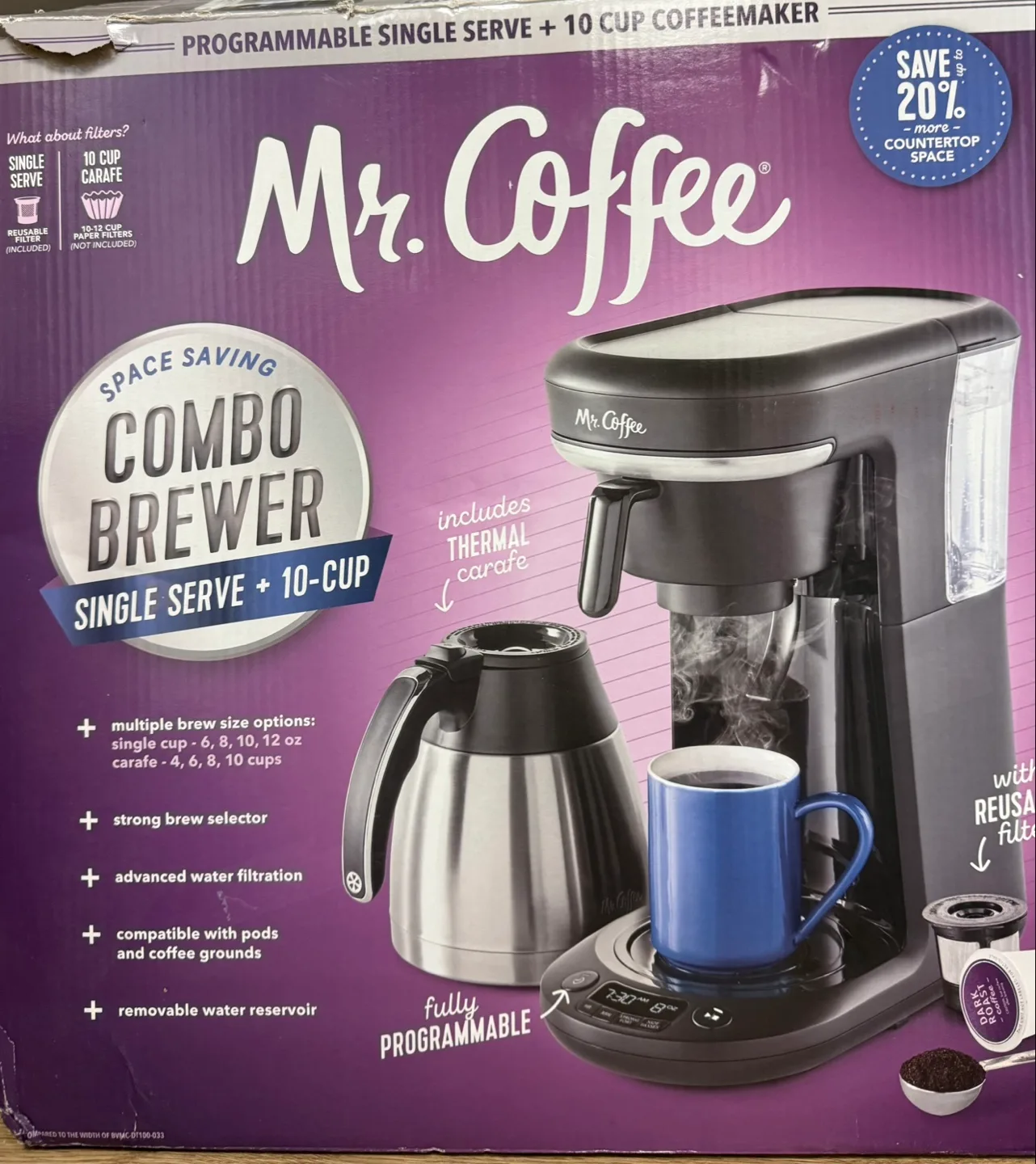 Mr. Coffee 10 Cup + Pod Thermal Coffee Maker thumbnail