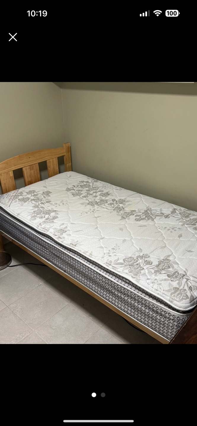Single bed frame with mattress，$ 120
