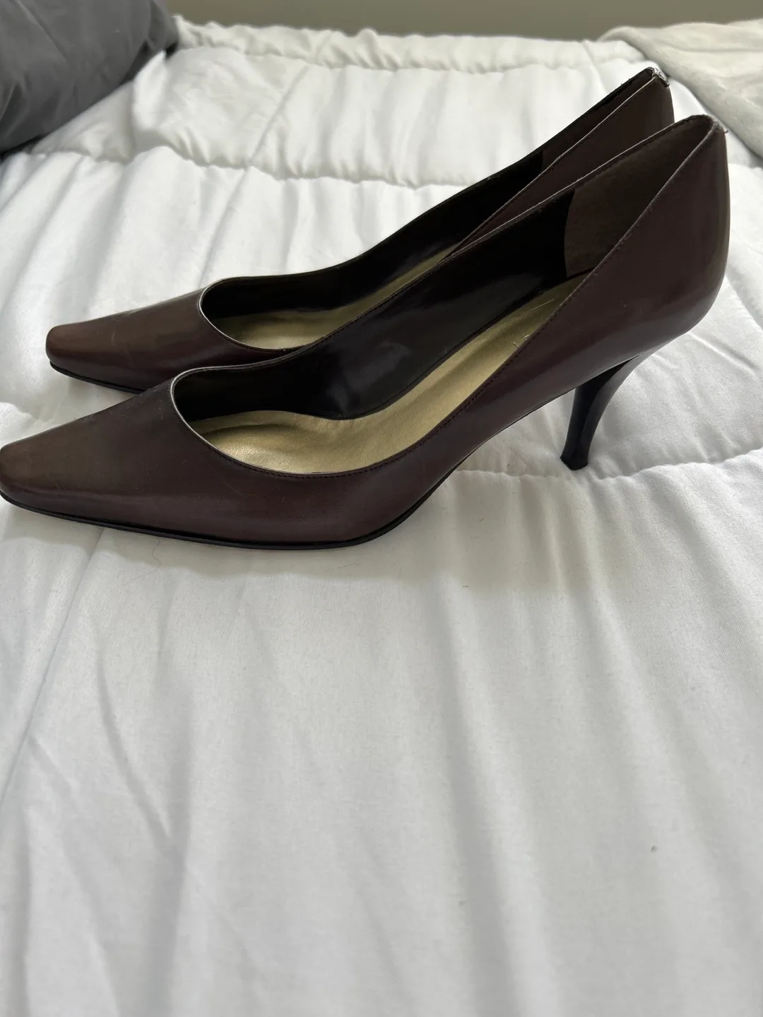 Nine West Brown Leather Heels image indicator(3)