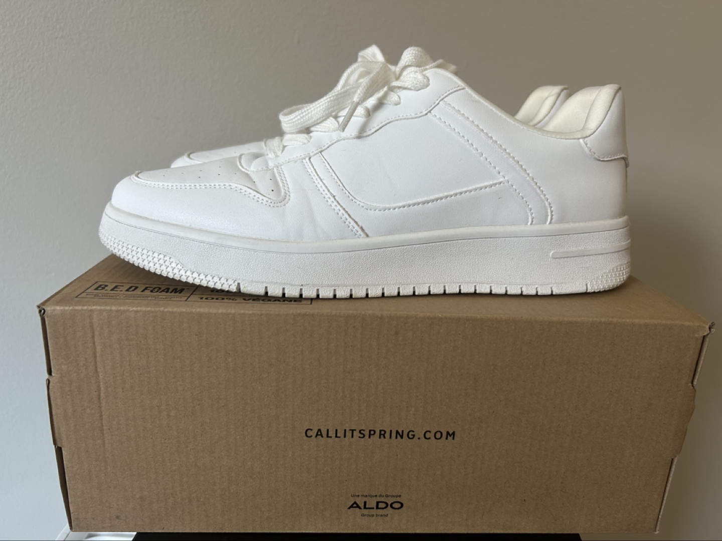 Call It Spring White Vegan Leather Sneakers
