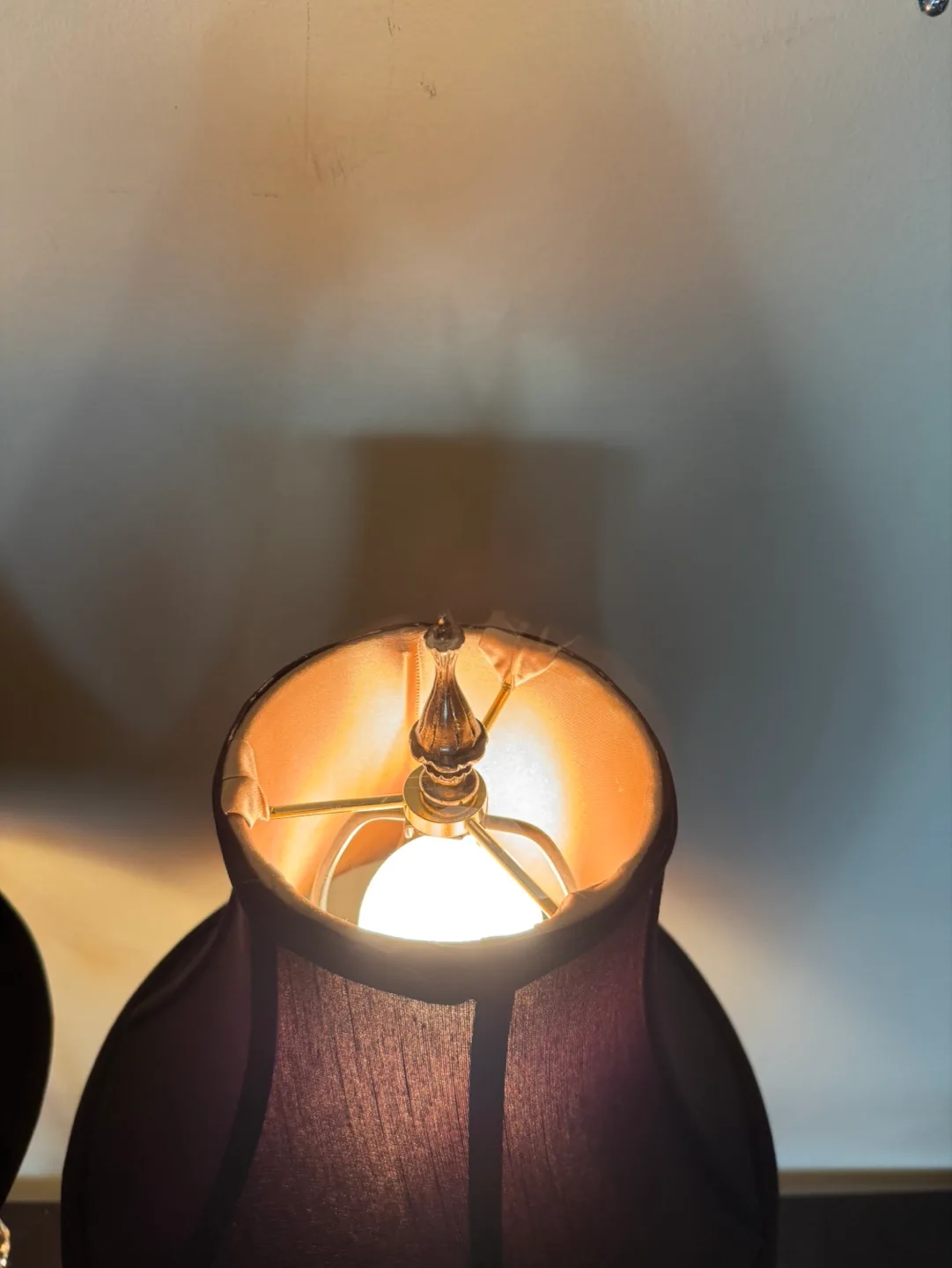 Pair of Elegant Crystal Accent Lamps with Black Shades image indicator(7)