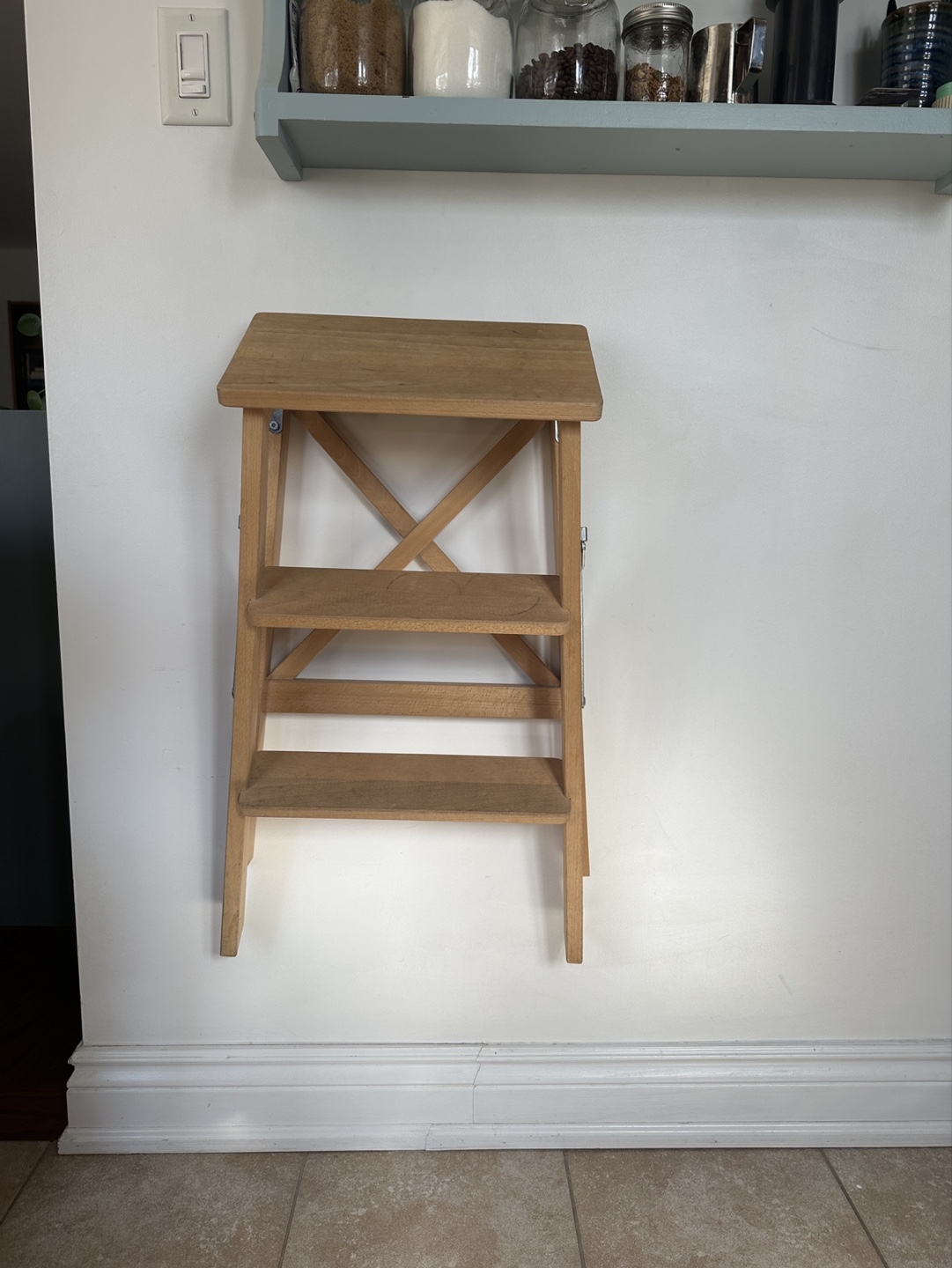 Wooden Folding Step Stool - photo 2